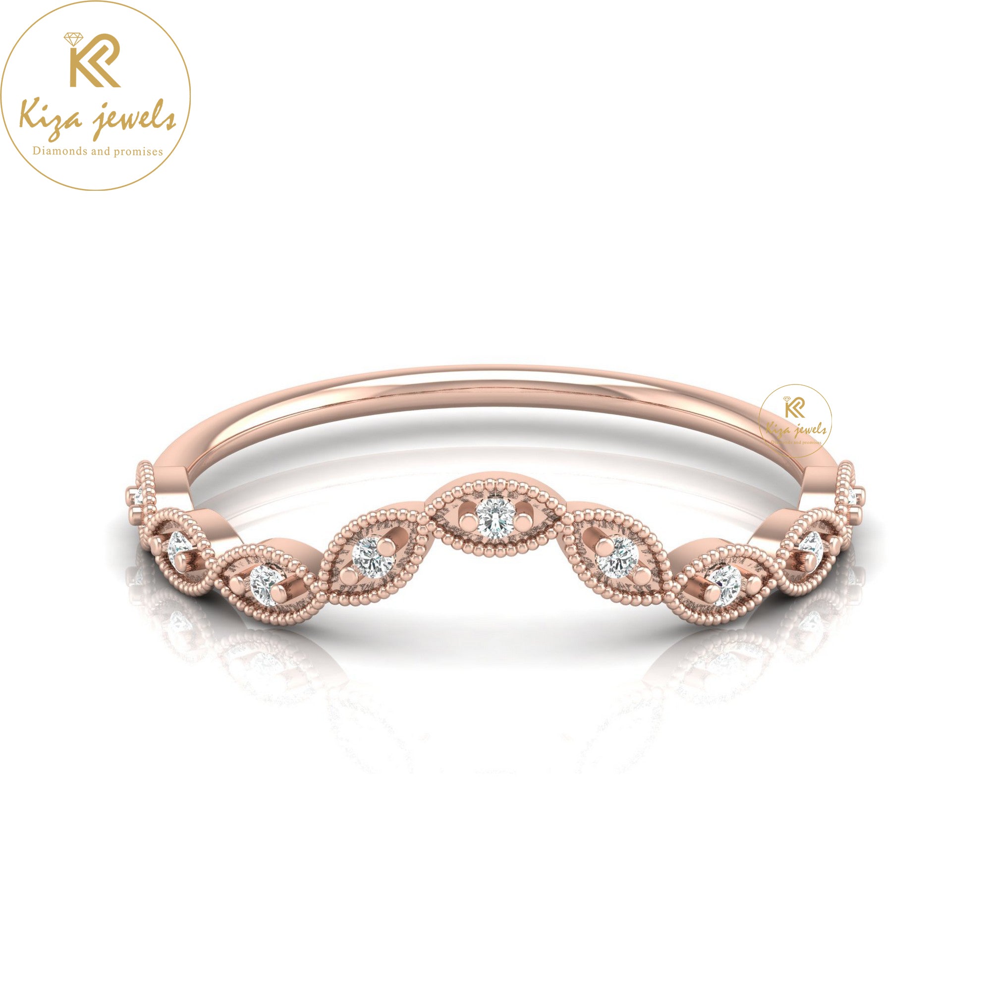 0.06 TDW Round Cut Minimalist Diamond Ring