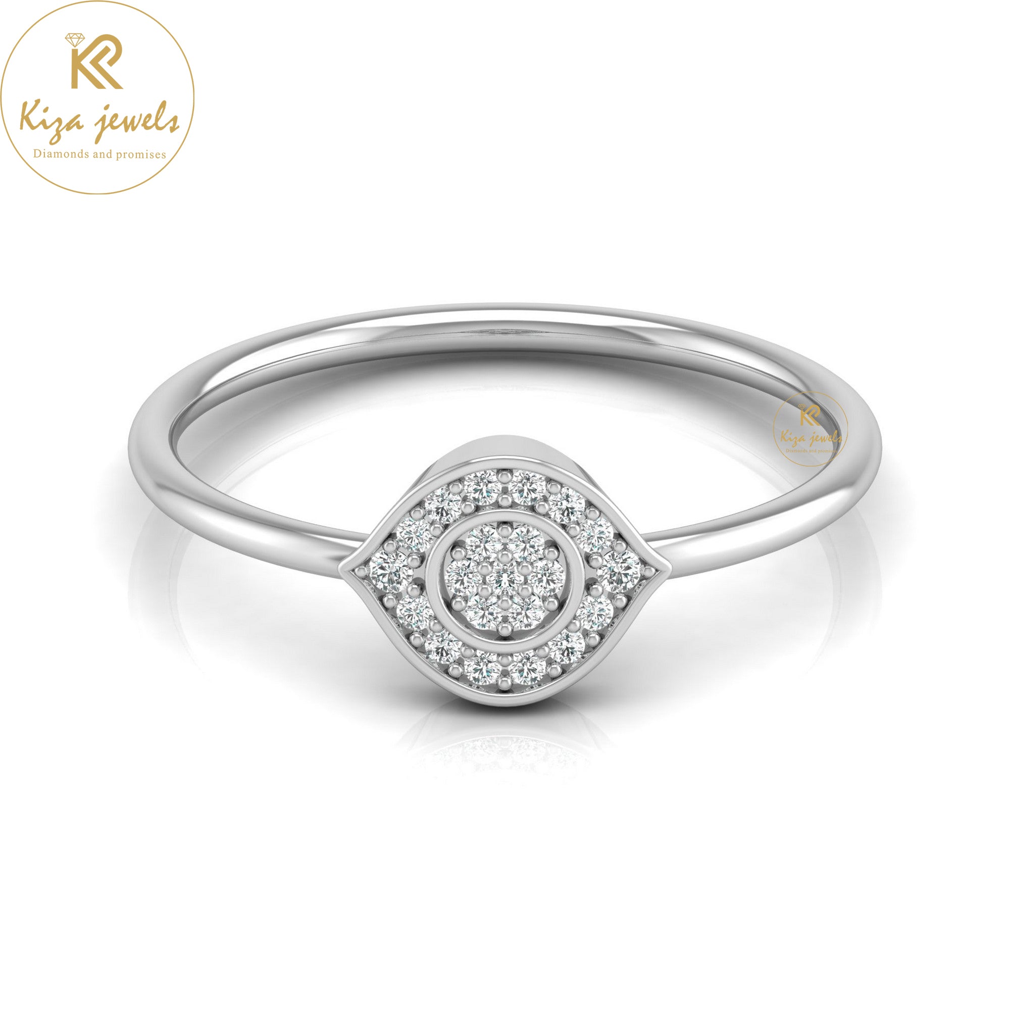 0.08 TDW Round Cut Minimalist Diamond Ring