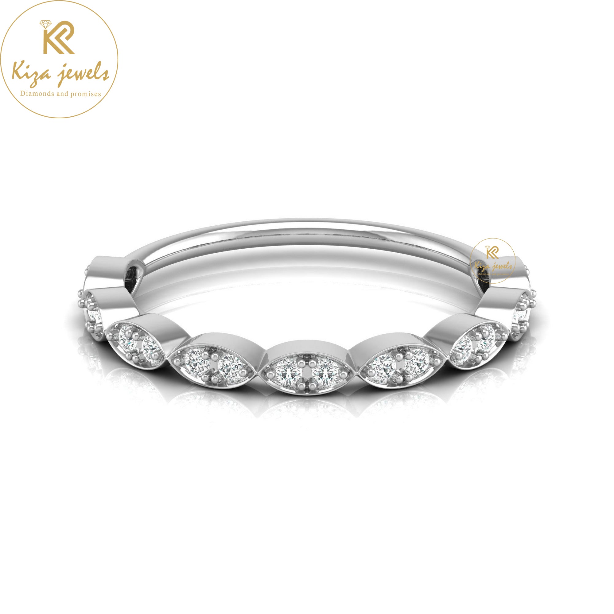 0.15 TDW Round Cut Minimalist Diamond Ring