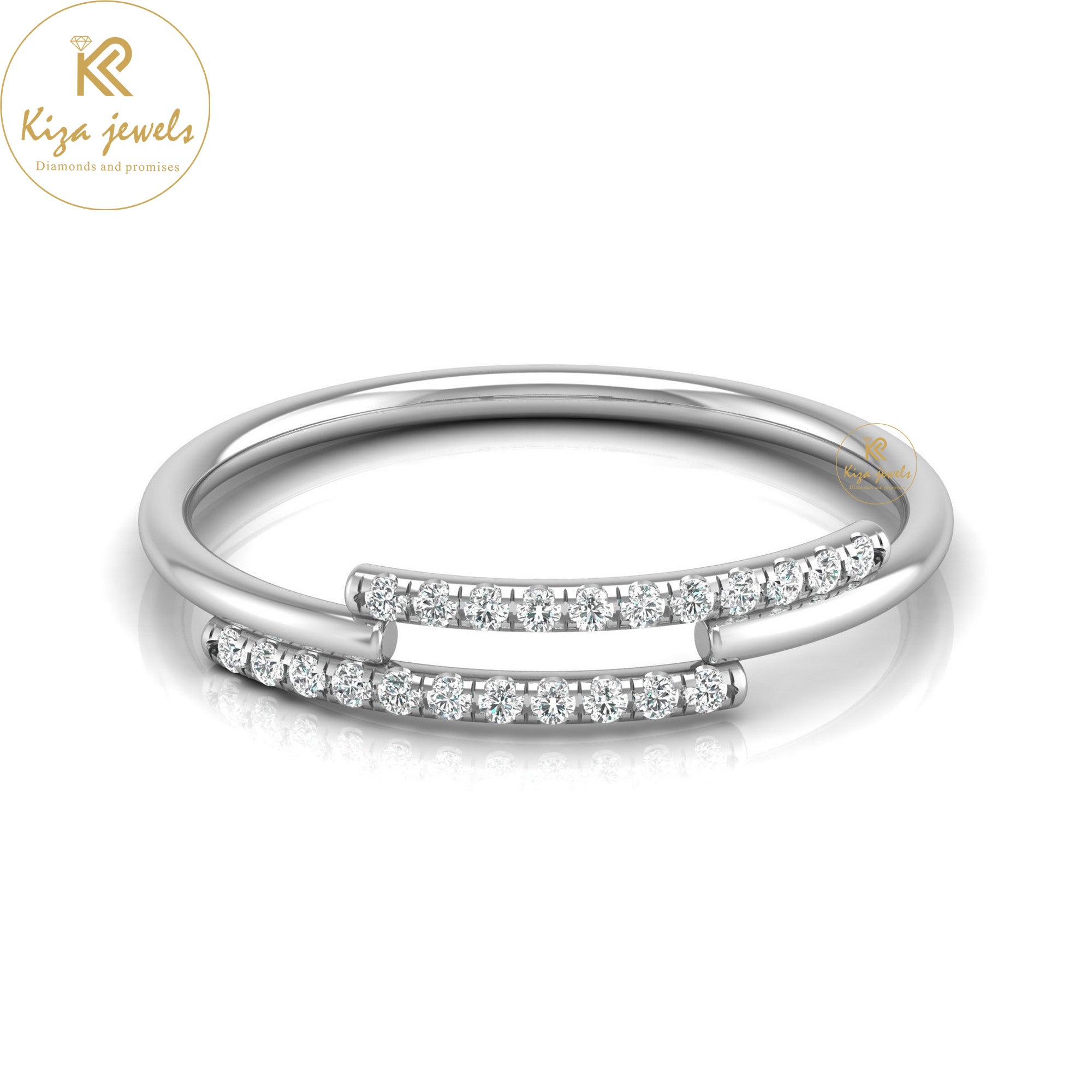 0.11 TDW Round Cut Minimalist Diamond Ring