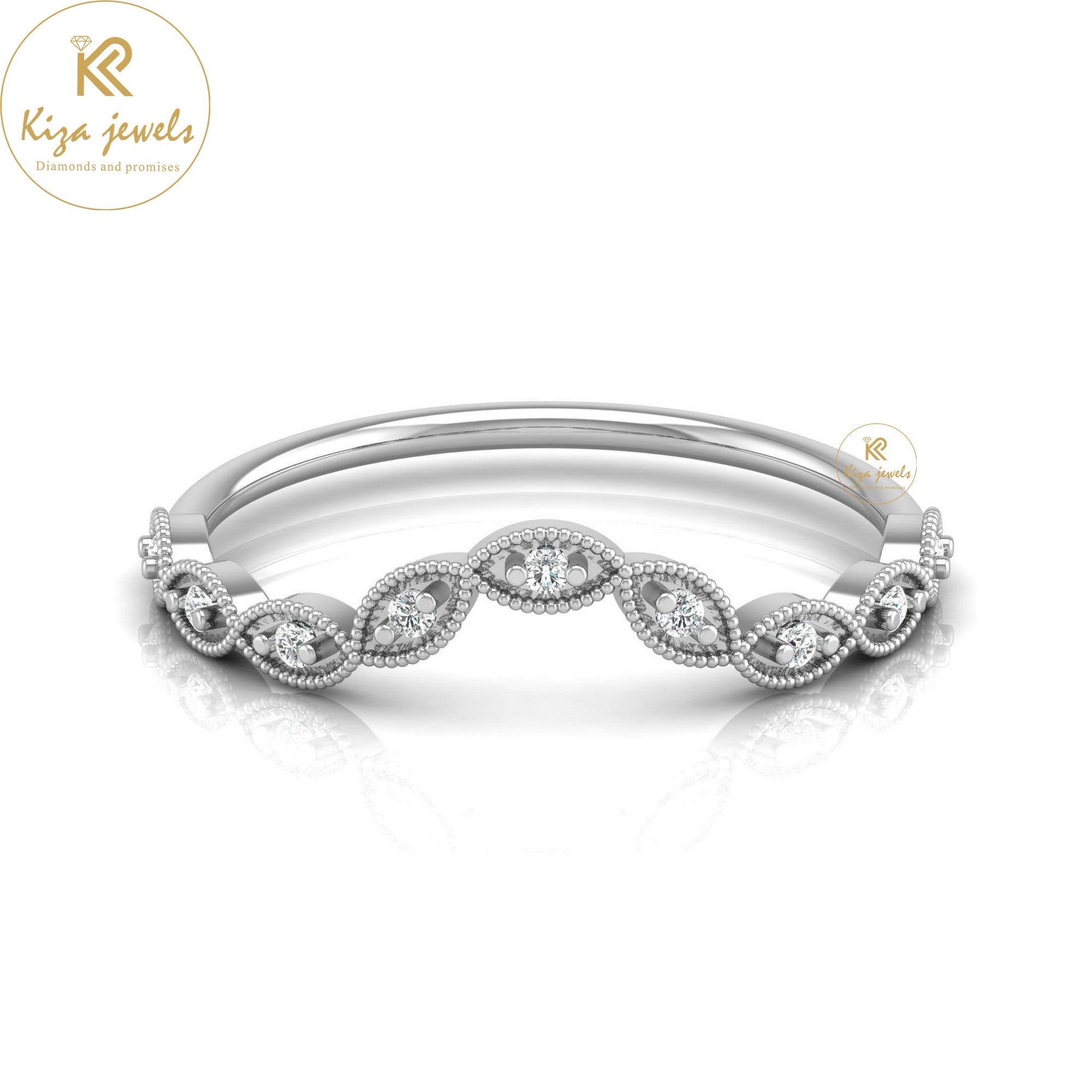 0.06 TDW Round Cut Minimalist Diamond Ring