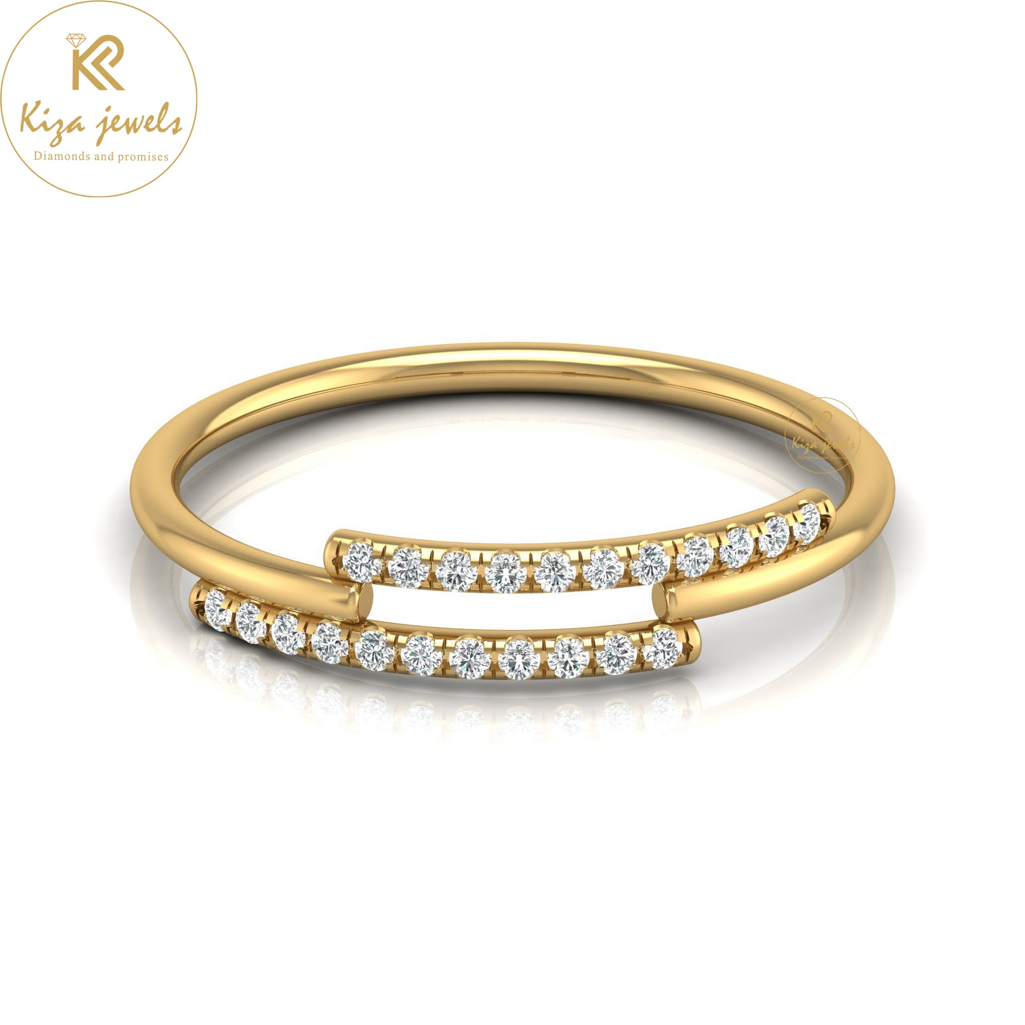 0.11 TDW Round Cut Minimalist Diamond Ring