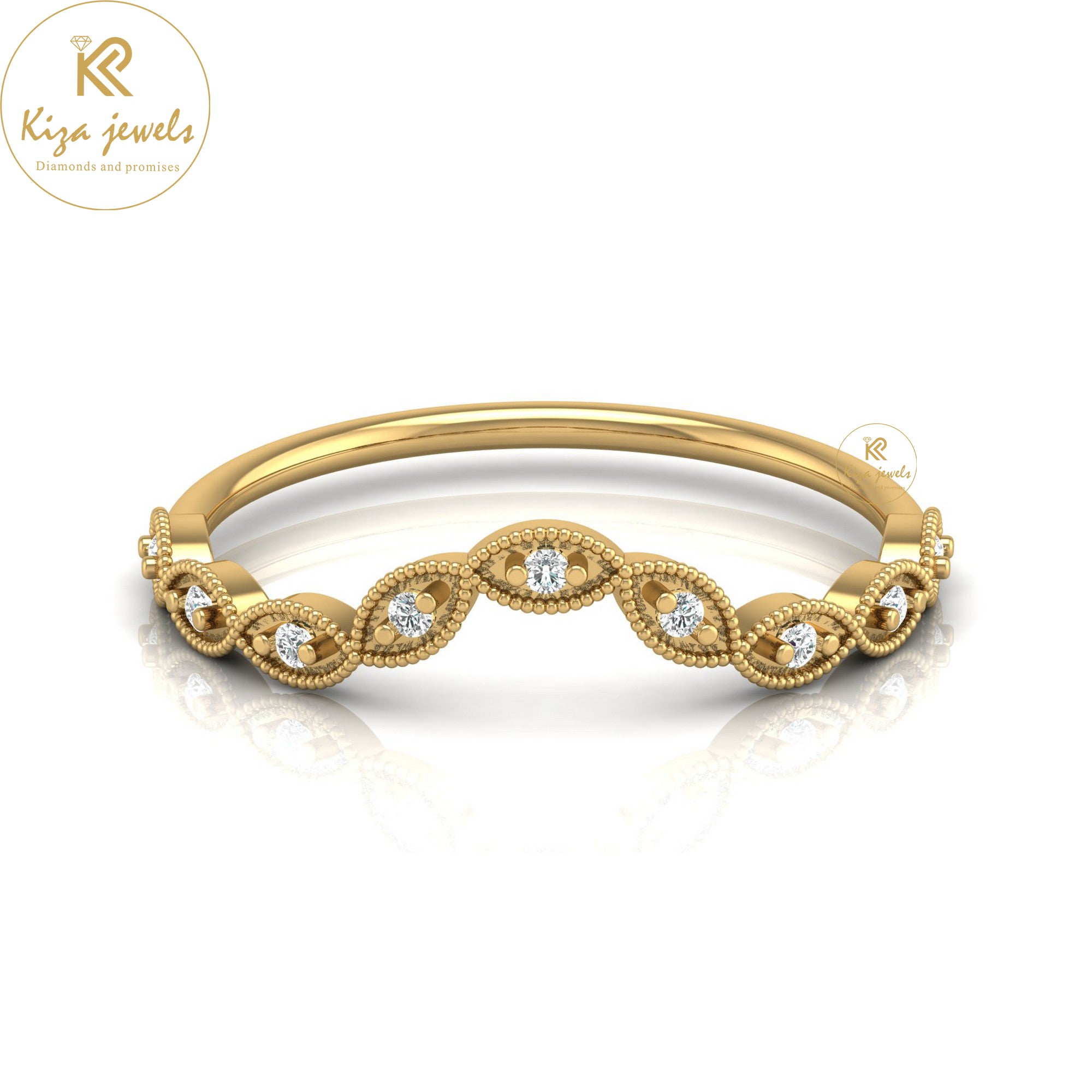 0.06 TDW Round Cut Minimalist Diamond Ring