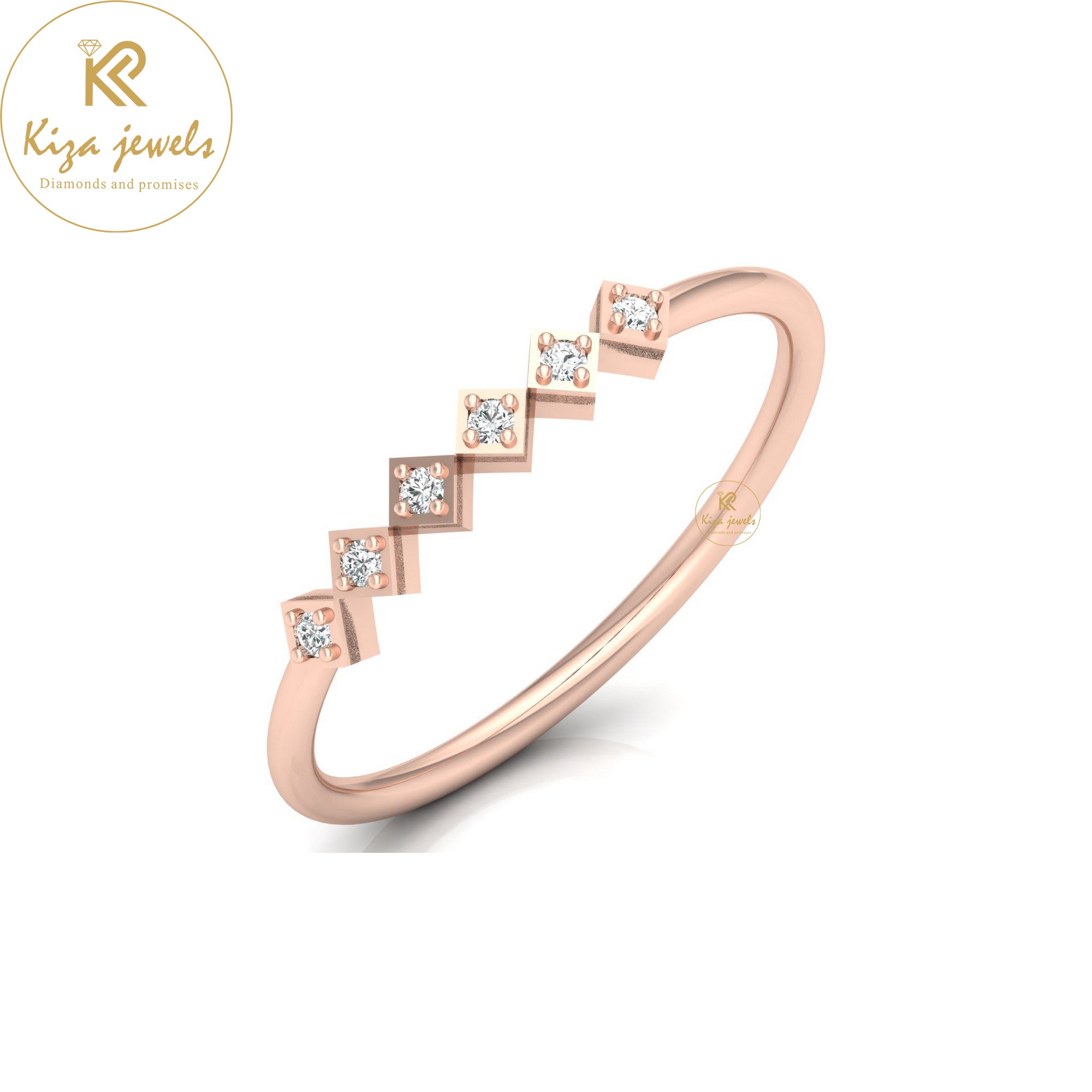 0.05 TDW Round Cut Minimalist Diamond Ring