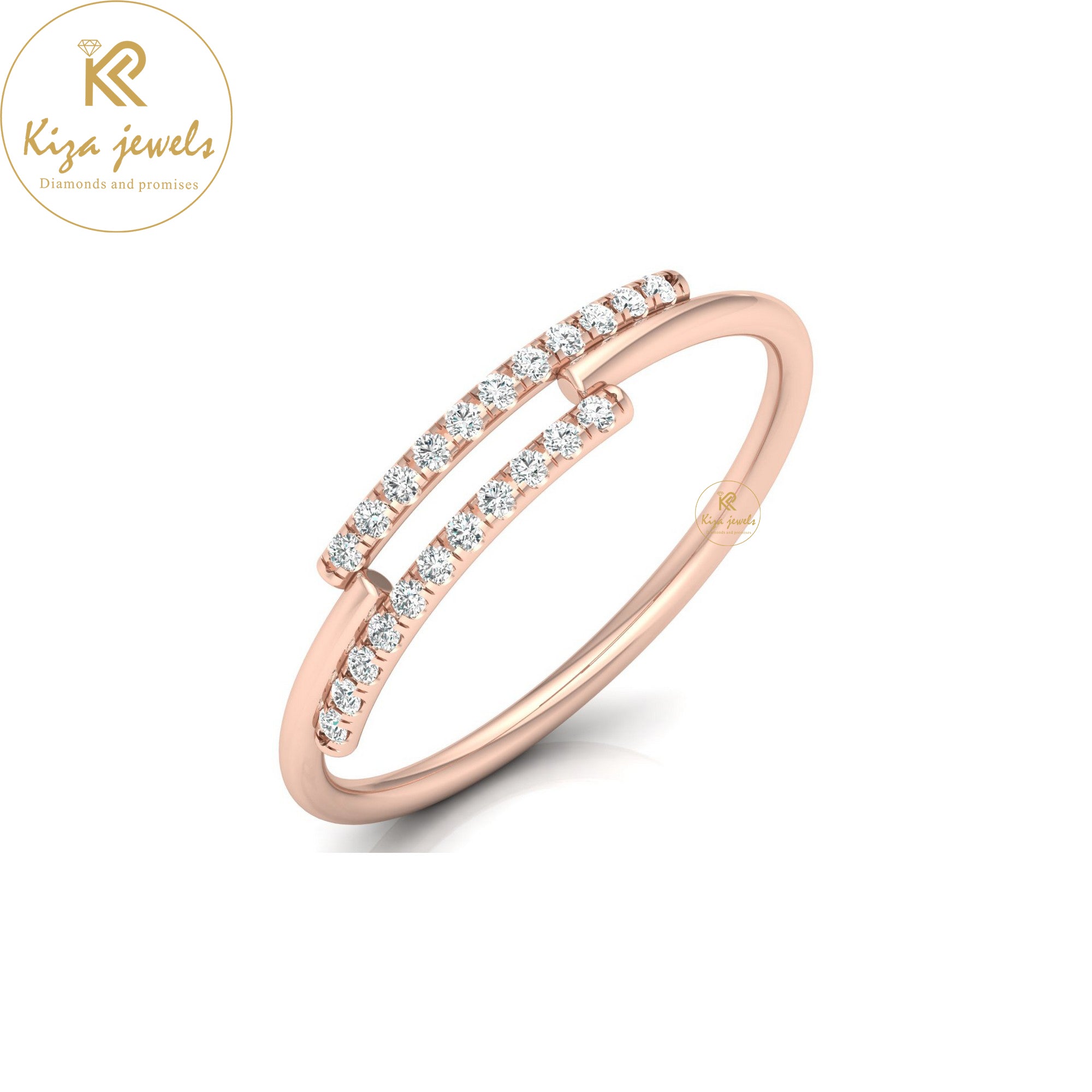 0.11 TDW Round Cut Minimalist Diamond Ring