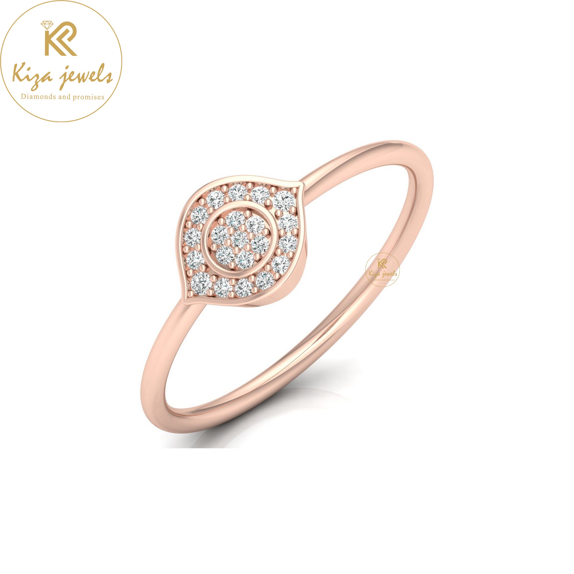 0.08 TDW Round Cut Minimalist Diamond Ring