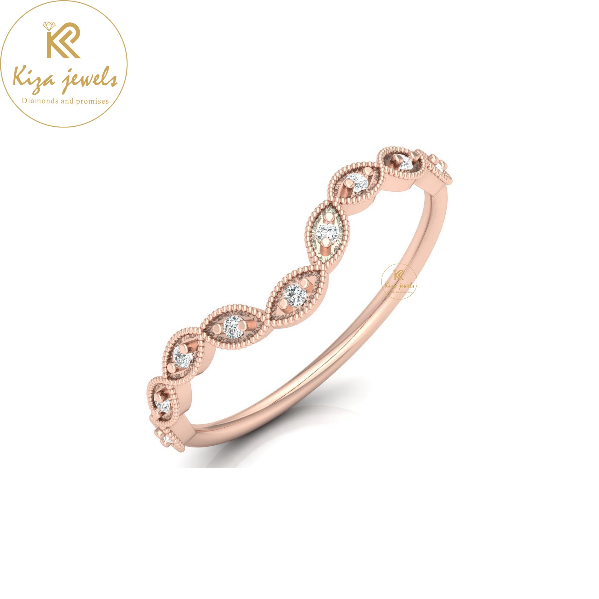 0.06 TDW Round Cut Minimalist Diamond Ring