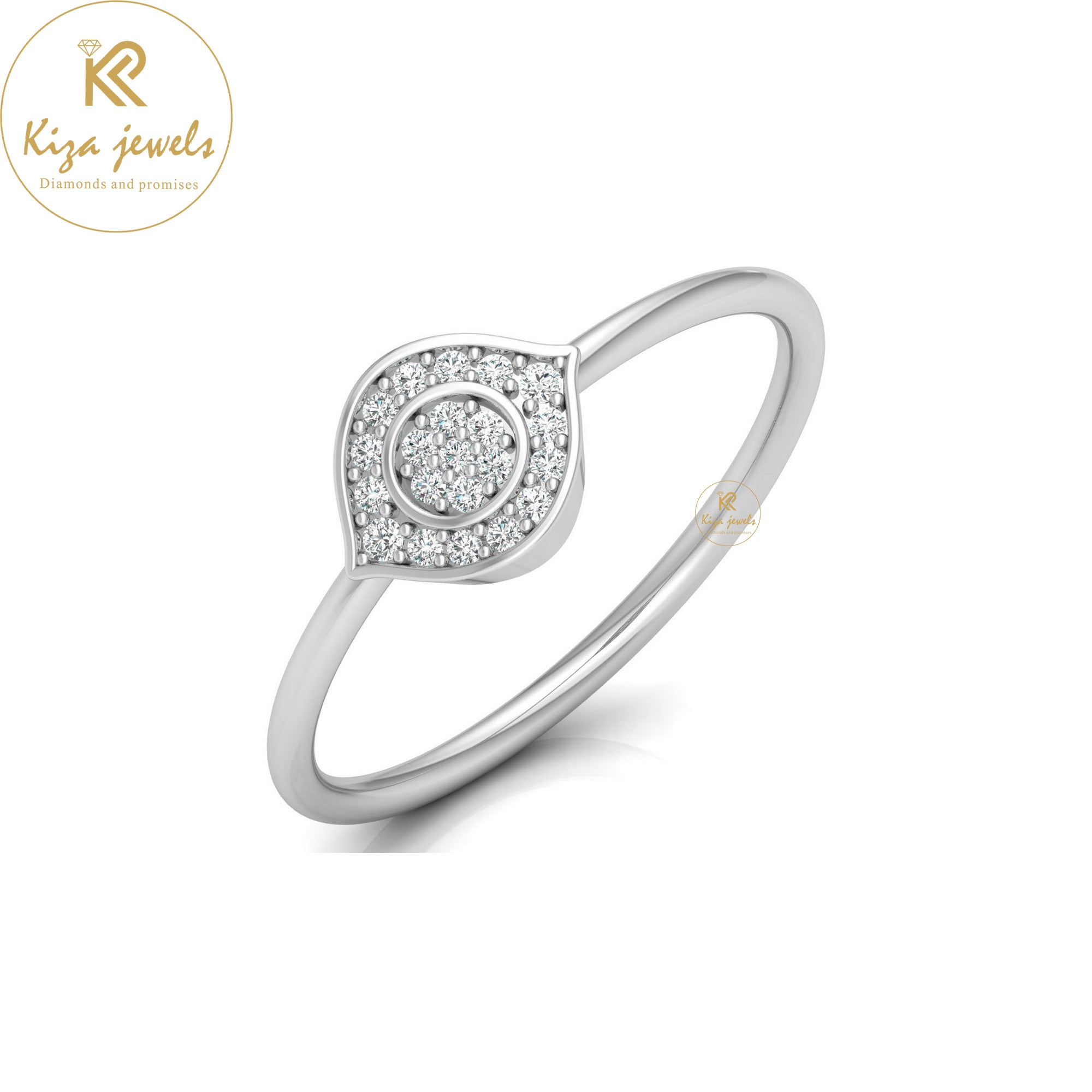 0.08 TDW Round Cut Minimalist Diamond Ring