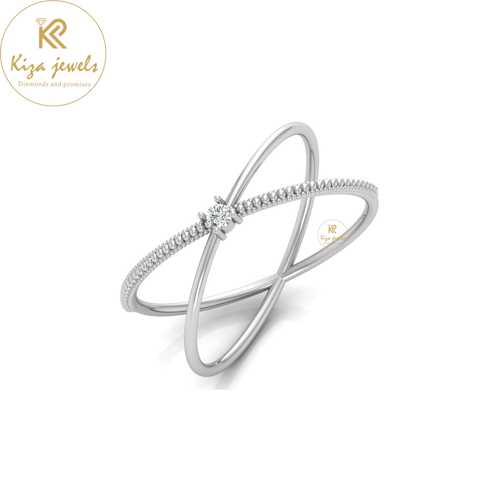 0.03 TDW Round Cut Minimalist Diamond Ring