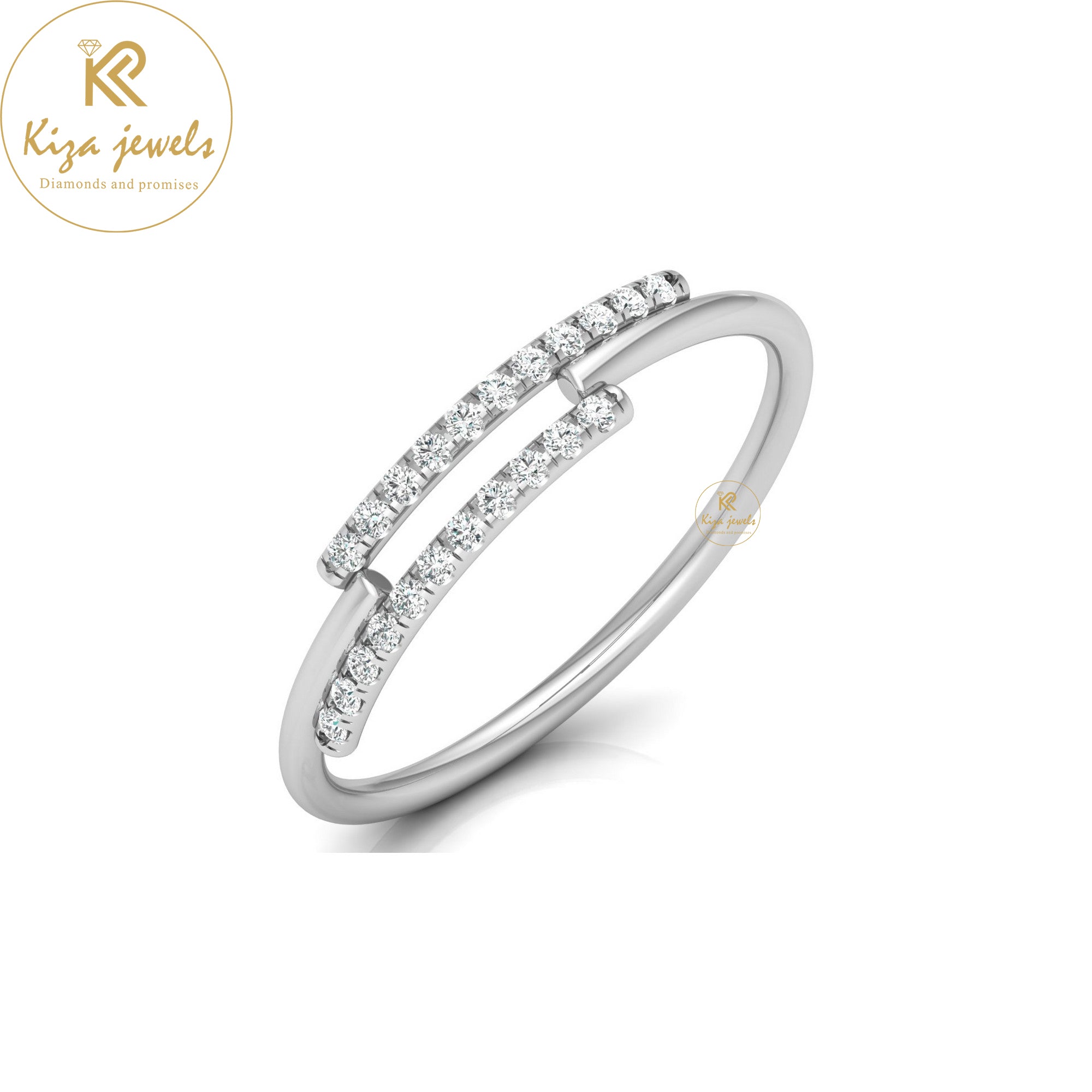 0.11 TDW Round Cut Minimalist Diamond Ring