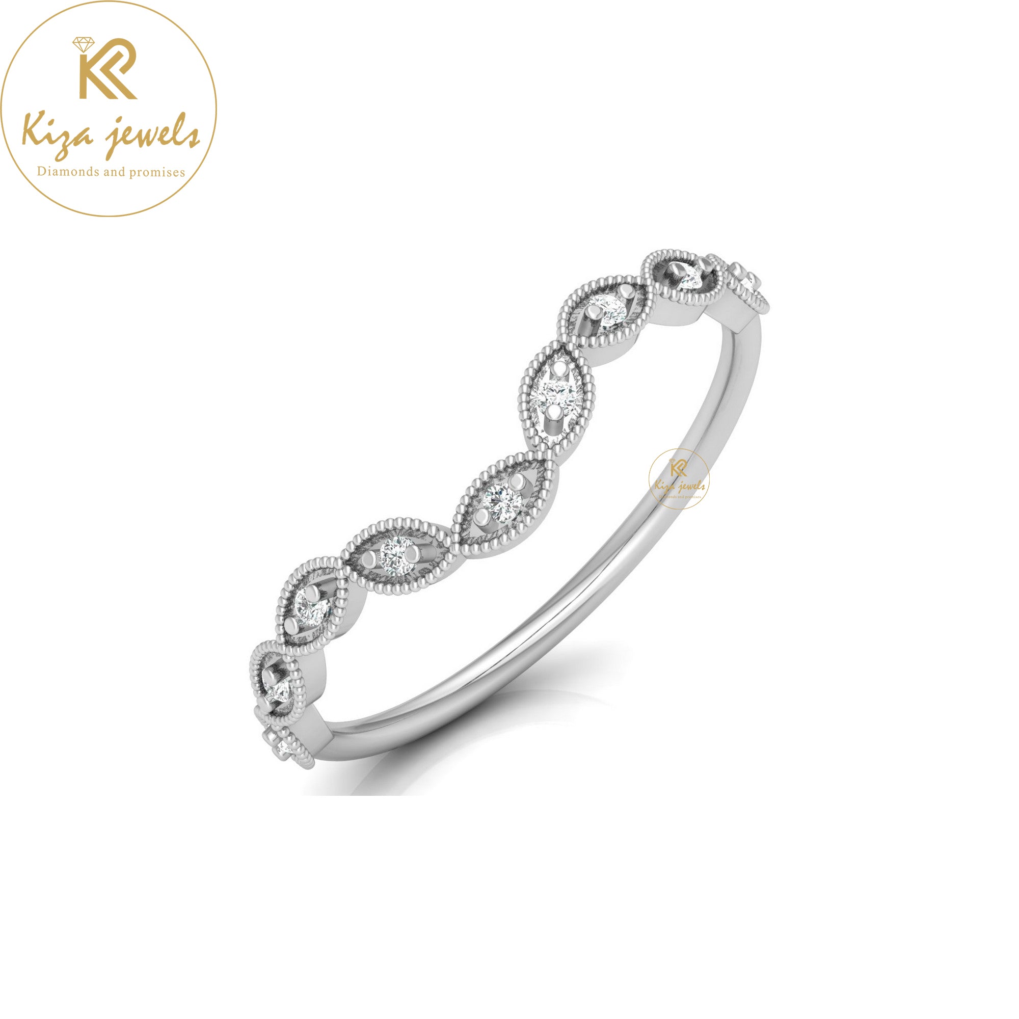 0.06 TDW Round Cut Minimalist Diamond Ring
