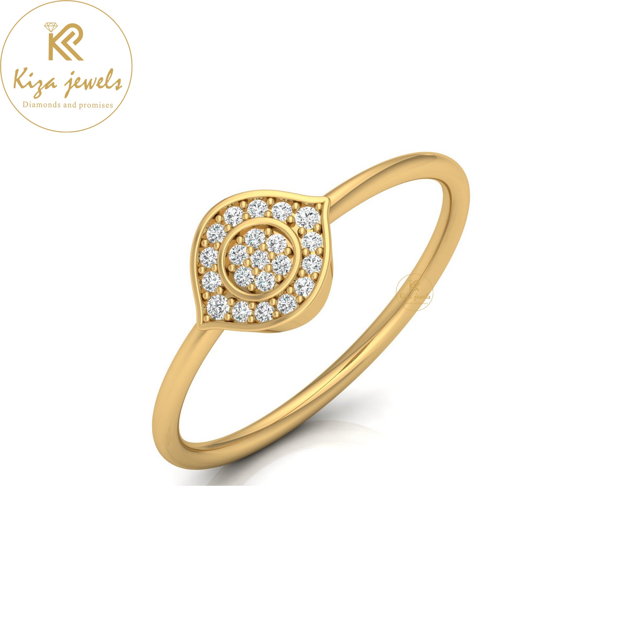 0.08 TDW Round Cut Minimalist Diamond Ring