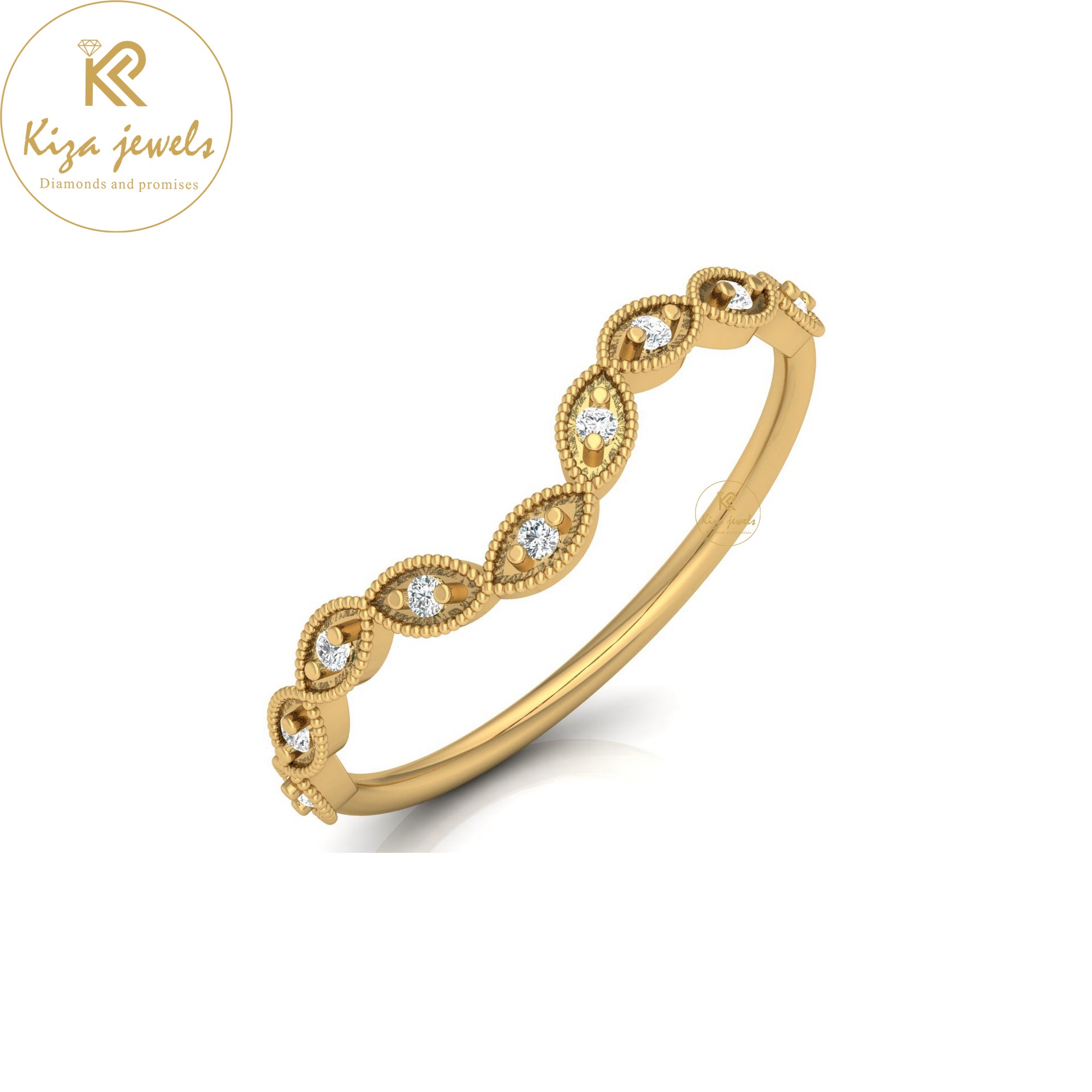 0.06 TDW Round Cut Minimalist Diamond Ring