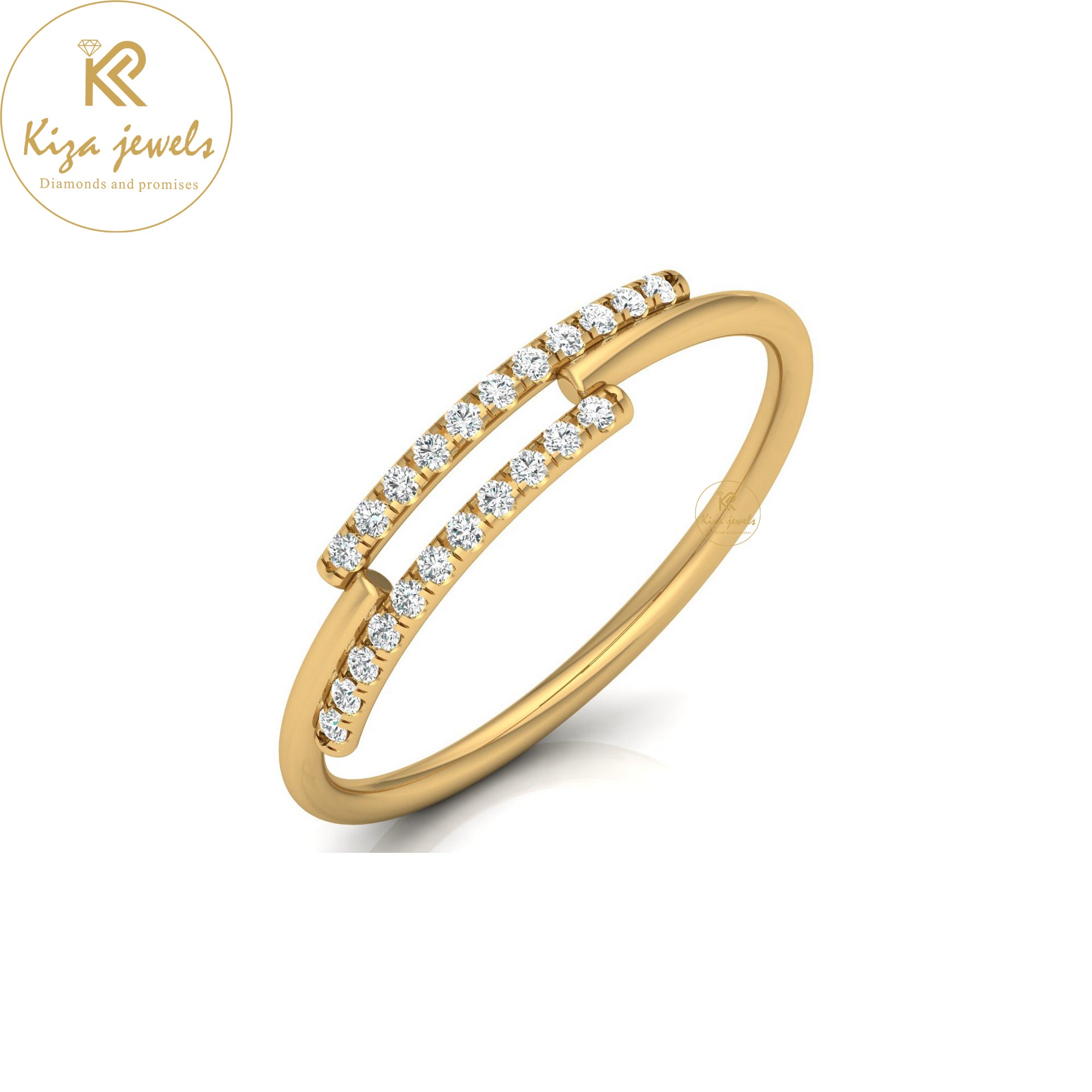 0.11 TDW Round Cut Minimalist Diamond Ring
