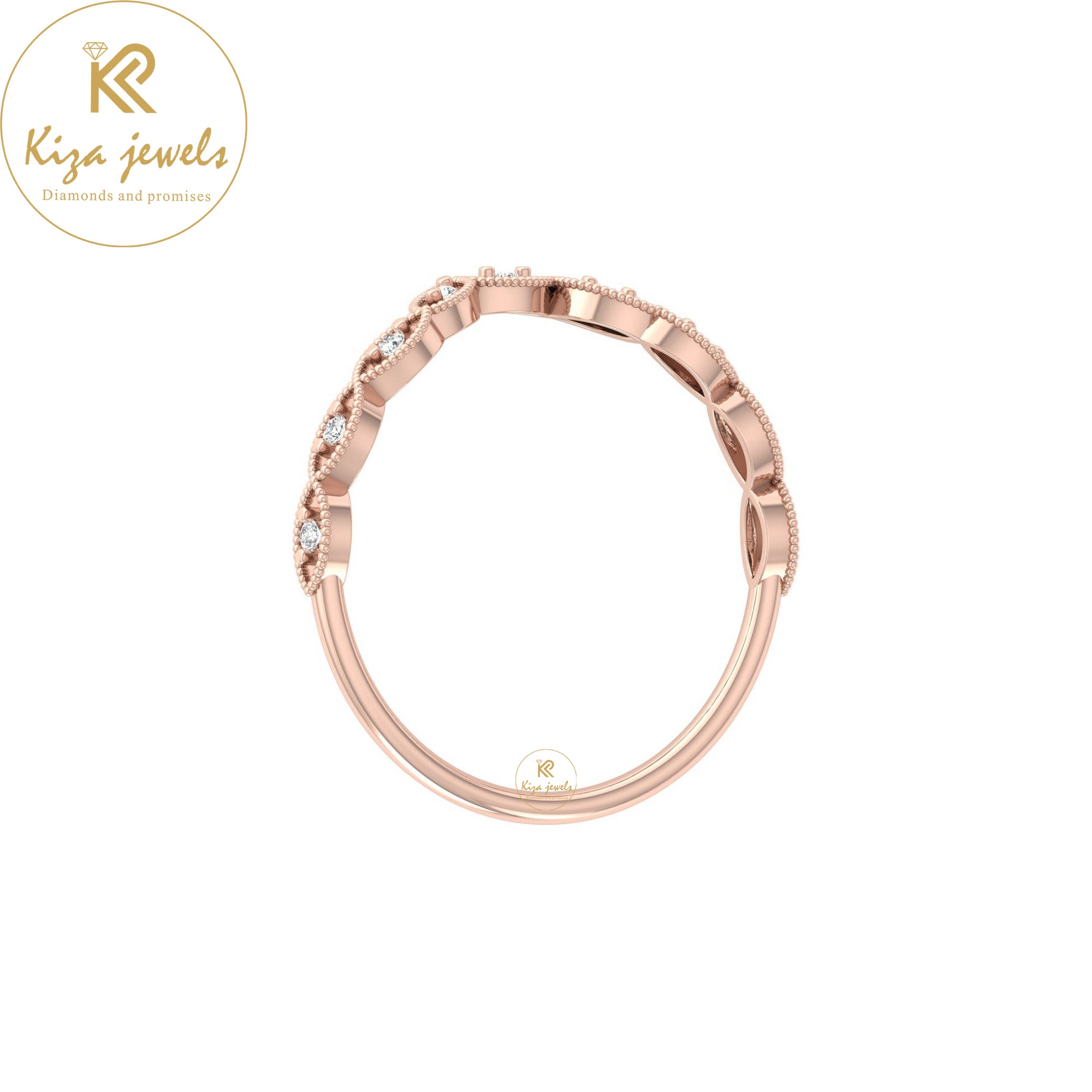 0.06 TDW Round Cut Minimalist Diamond Ring