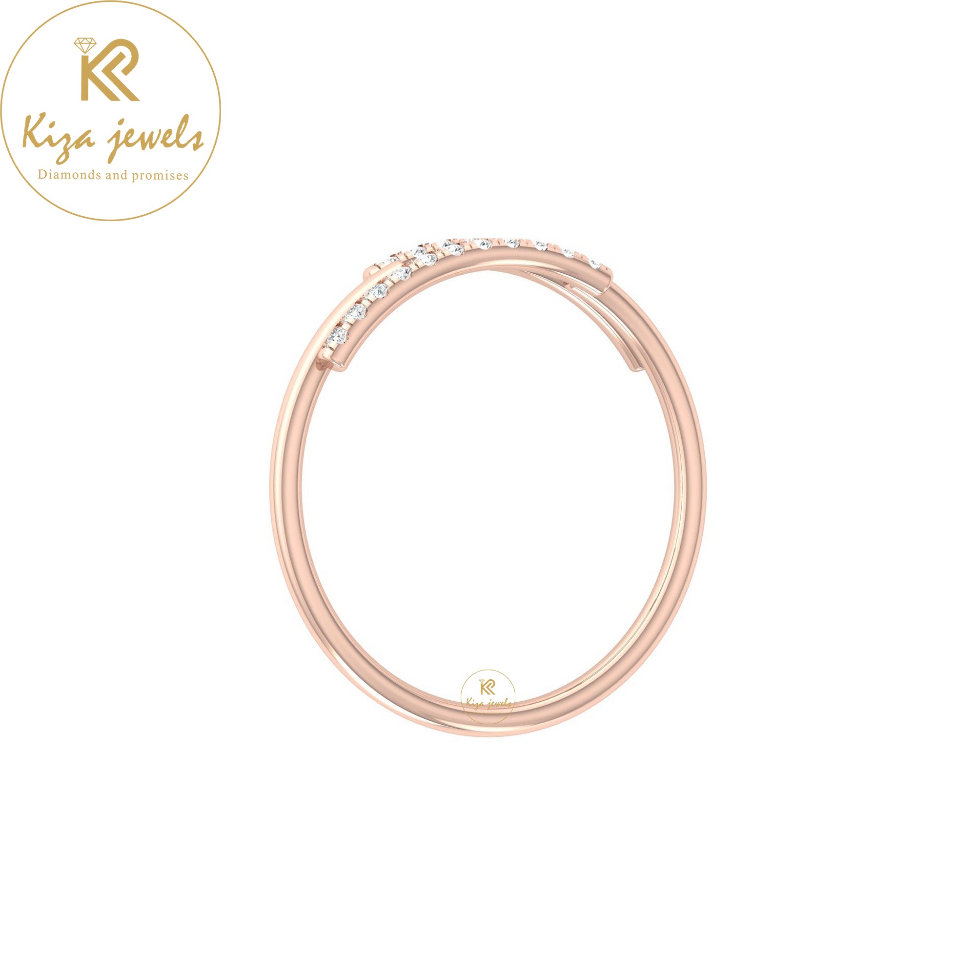 0.11 TDW Round Cut Minimalist Diamond Ring