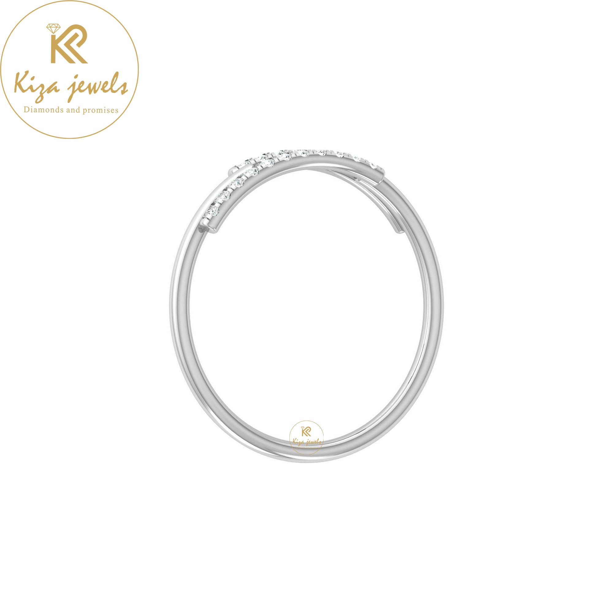 0.11 TDW Round Cut Minimalist Diamond Ring