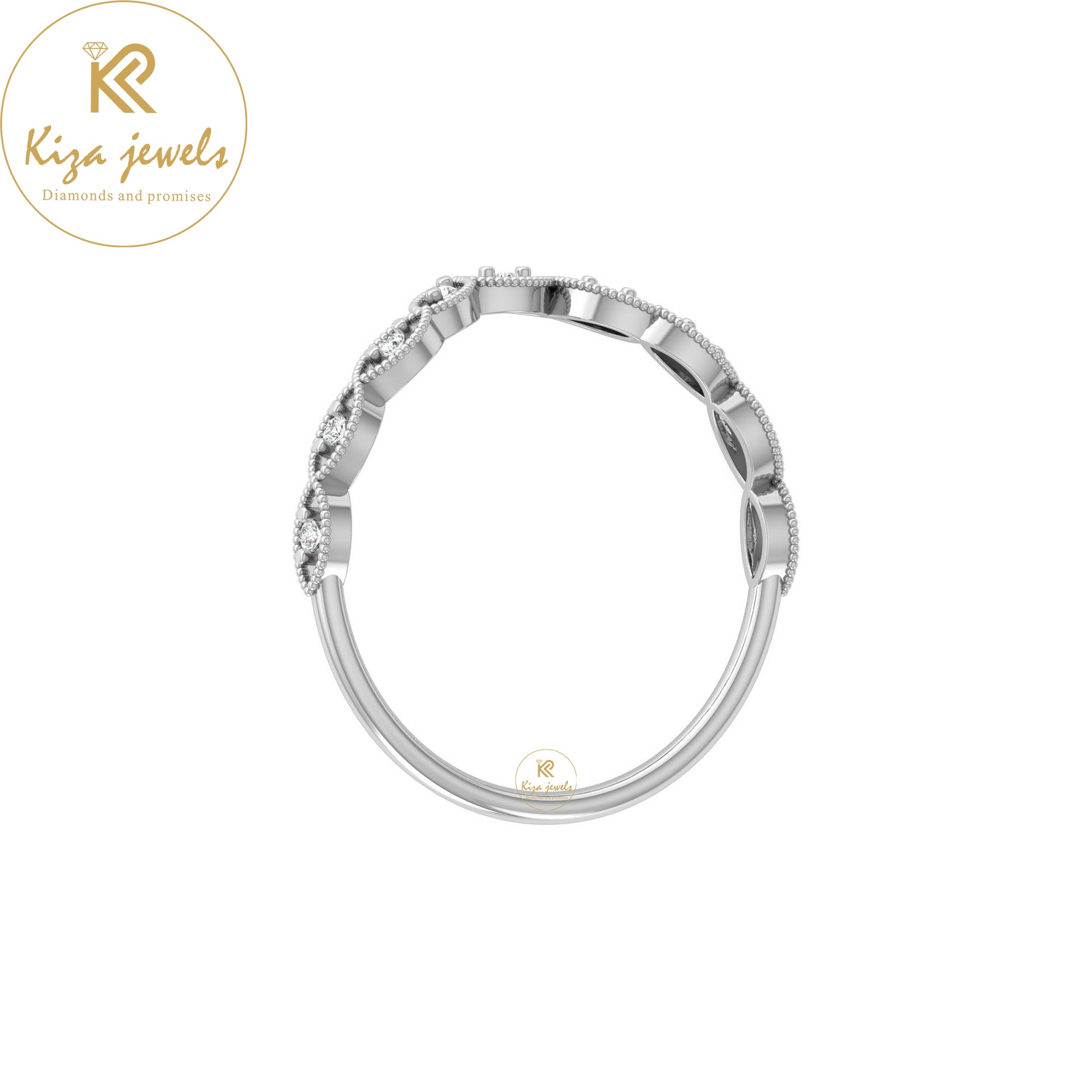 0.06 TDW Round Cut Minimalist Diamond Ring