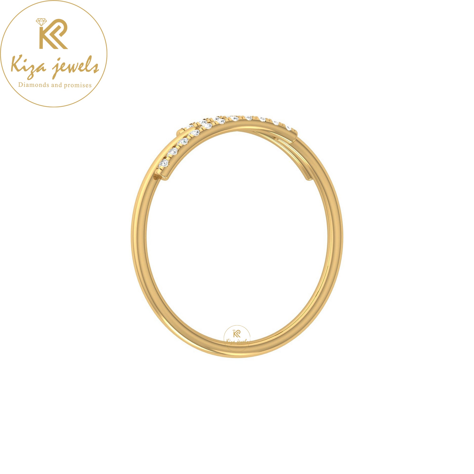 0.11 TDW Round Cut Minimalist Diamond Ring