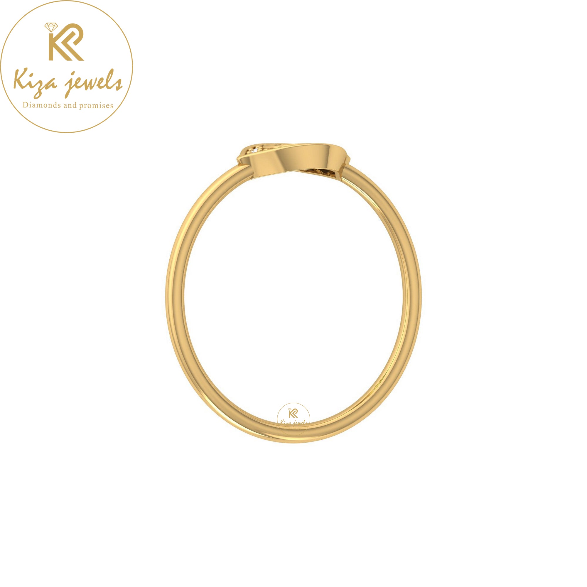 0.08 TDW Round Cut Minimalist Diamond Ring