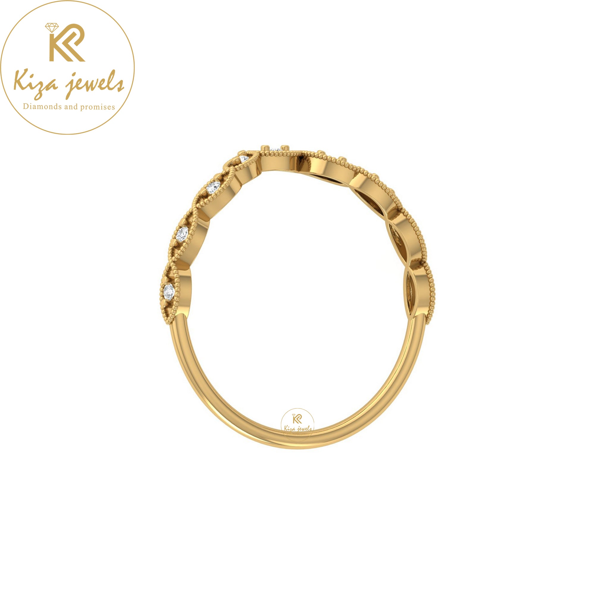 0.06 TDW Round Cut Minimalist Diamond Ring