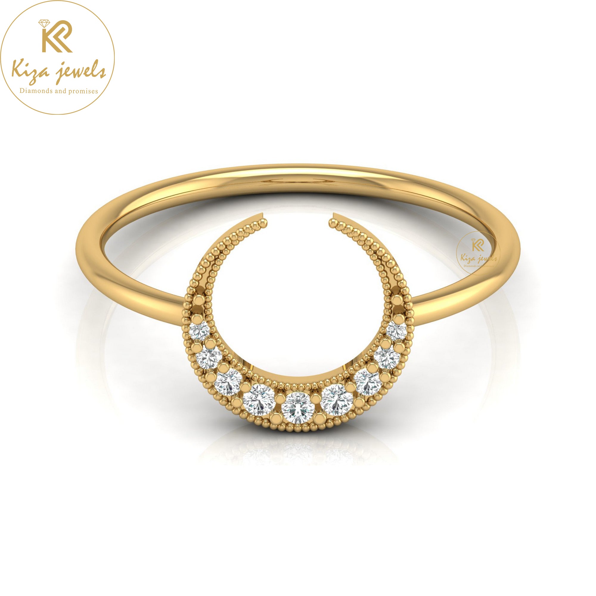 0.07 TDW Round Cut Minimalist Diamond Ring