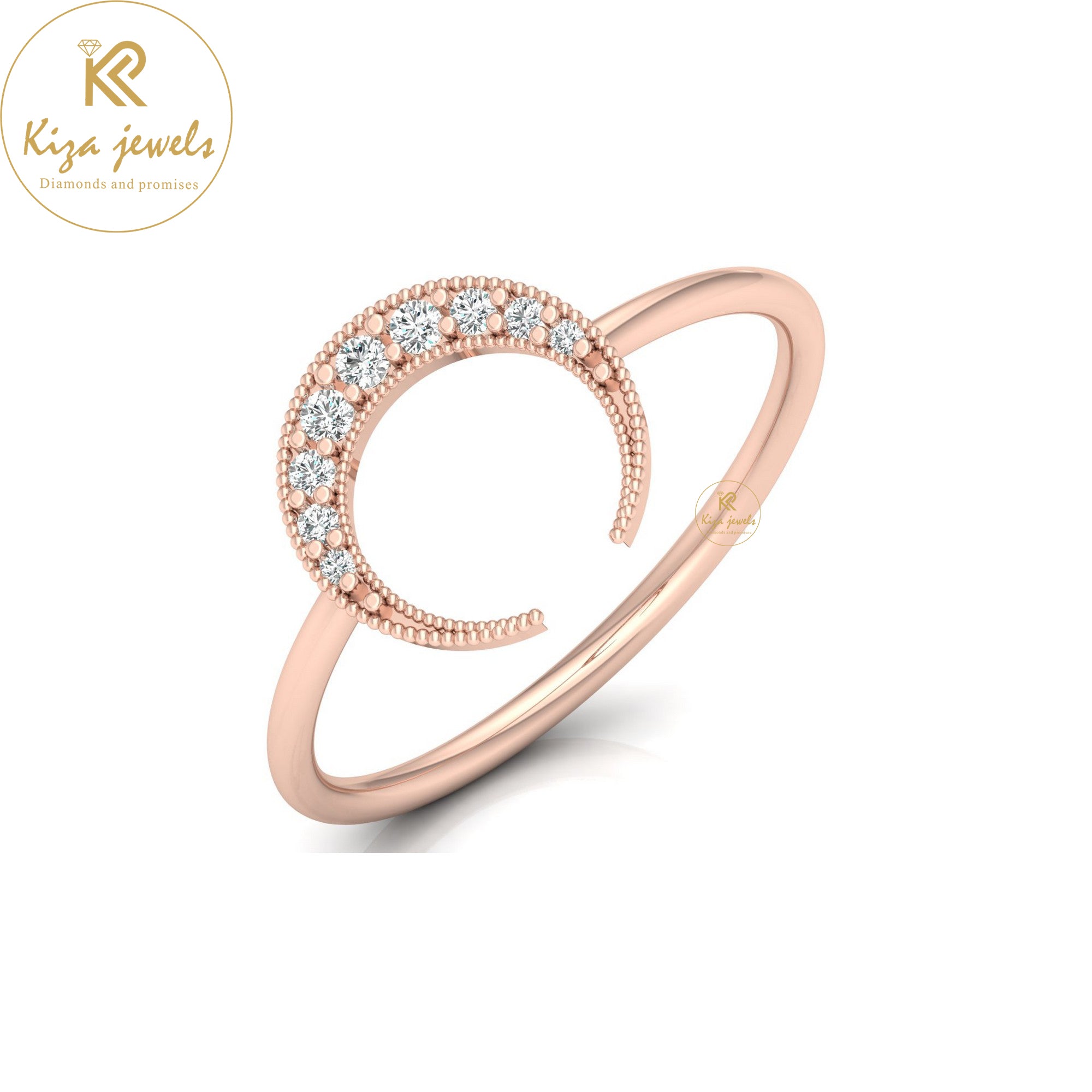 0.07 TDW Round Cut Minimalist Diamond Ring