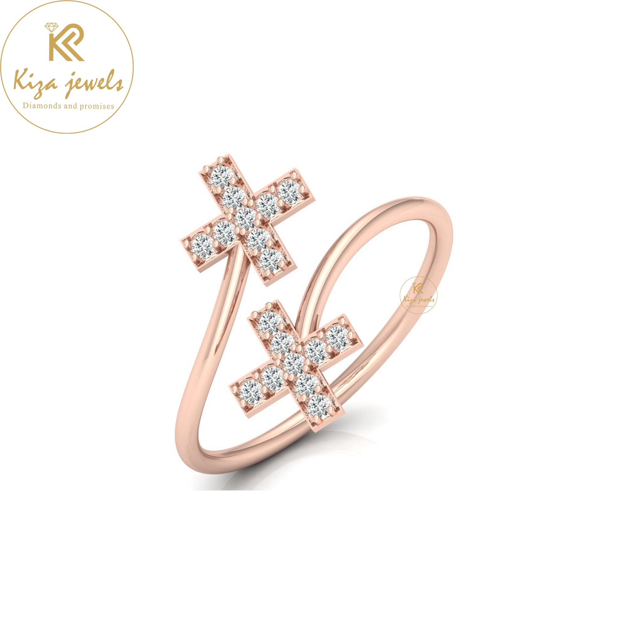 0.15 TDW Round Cut Minimalist Diamond Ring