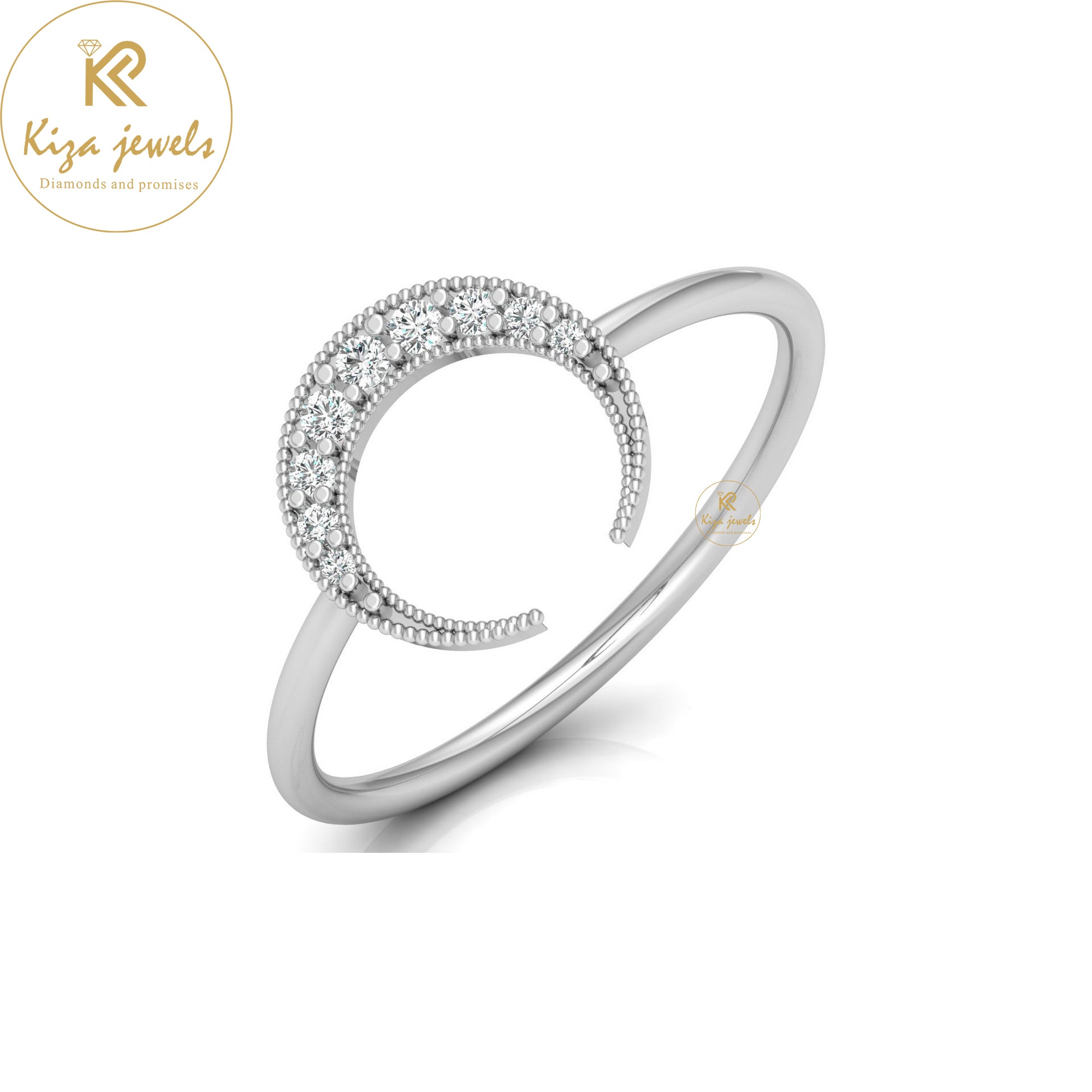 0.07 TDW Round Cut Minimalist Diamond Ring