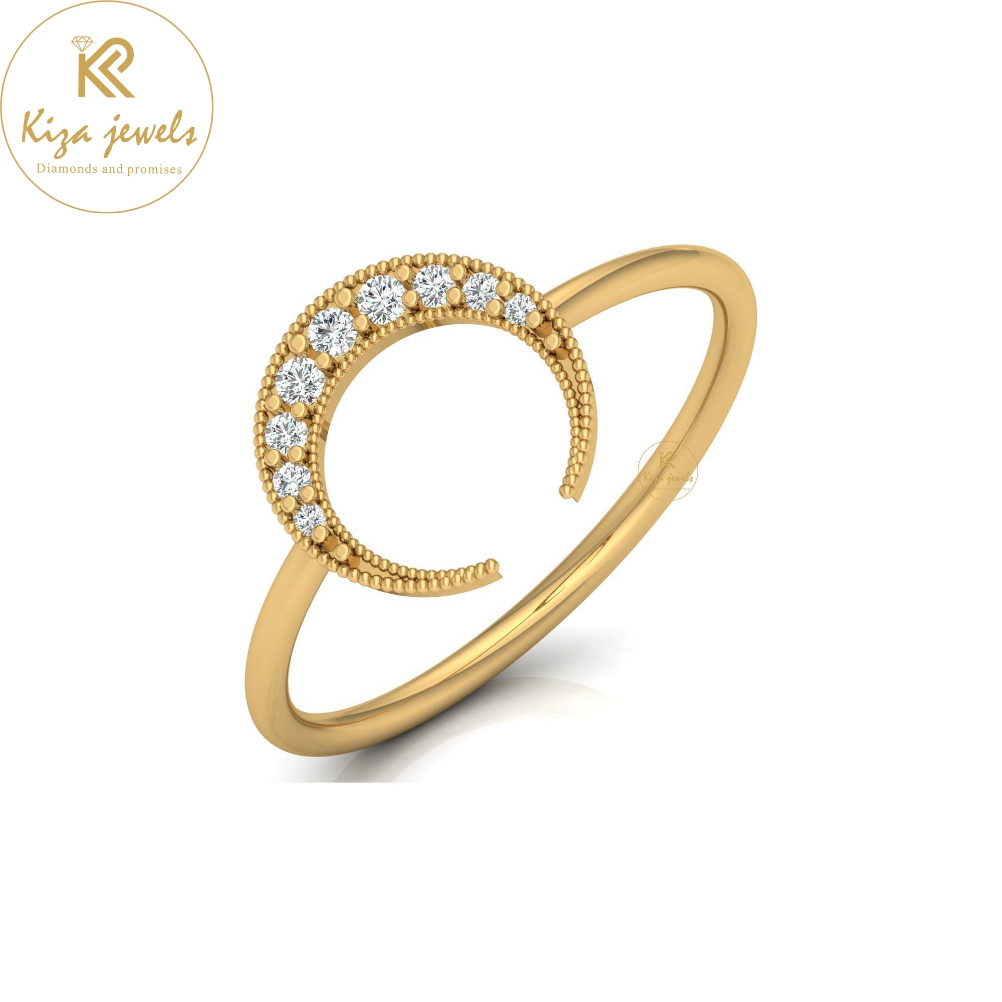 0.07 TDW Round Cut Minimalist Diamond Ring