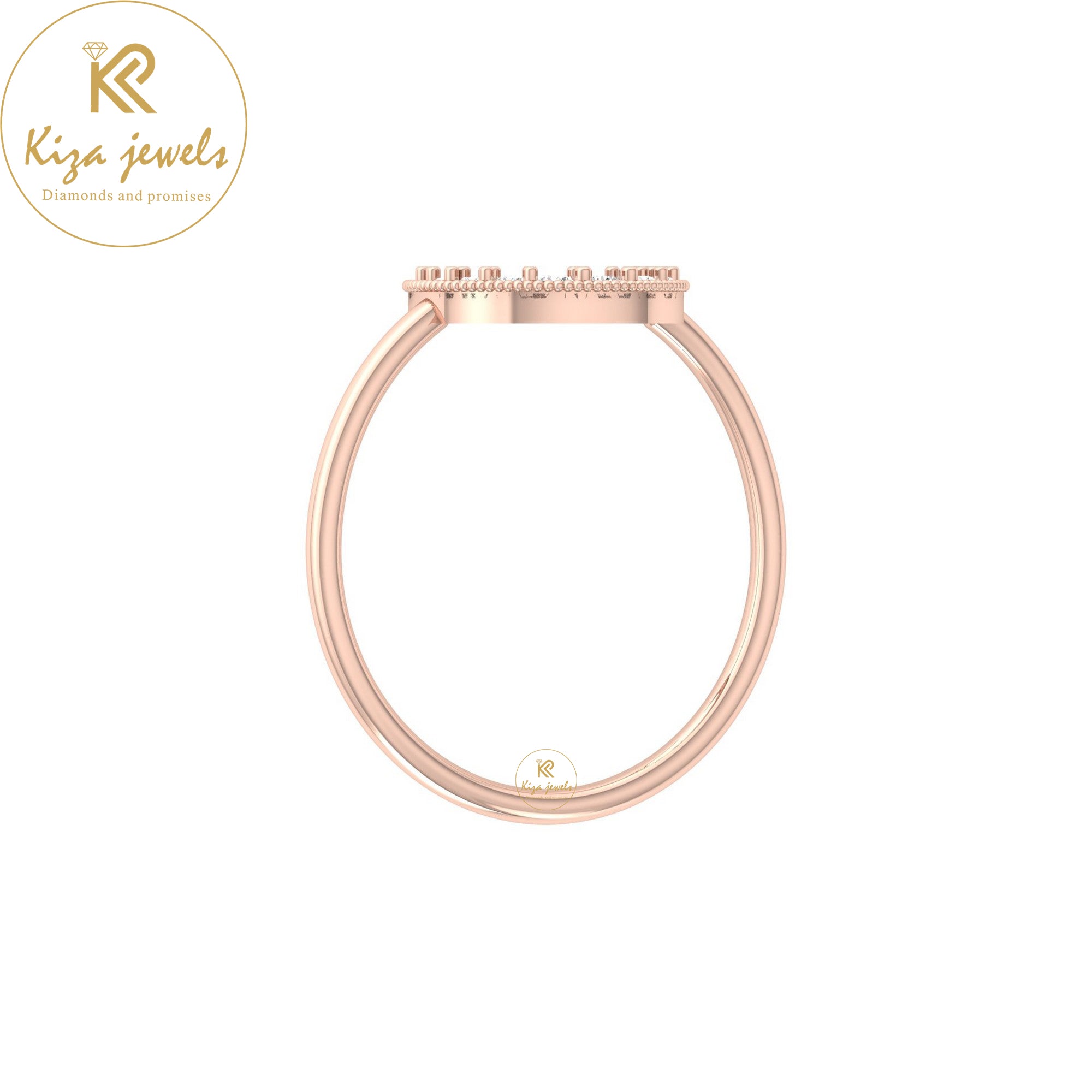 0.07 TDW Round Cut Minimalist Diamond Ring