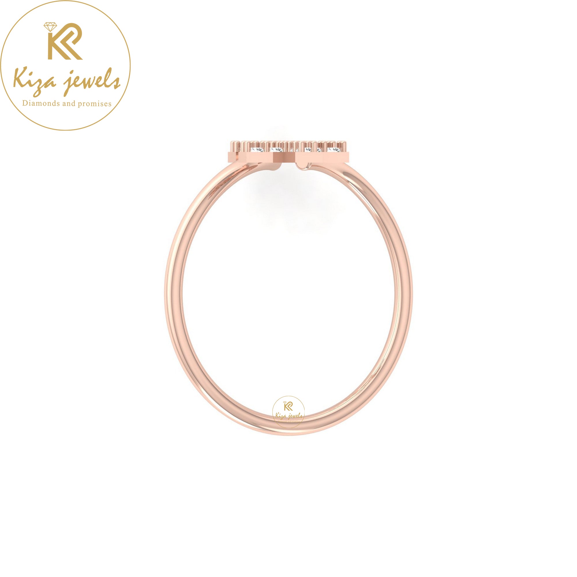 0.15 TDW Round Cut Minimalist Diamond Ring