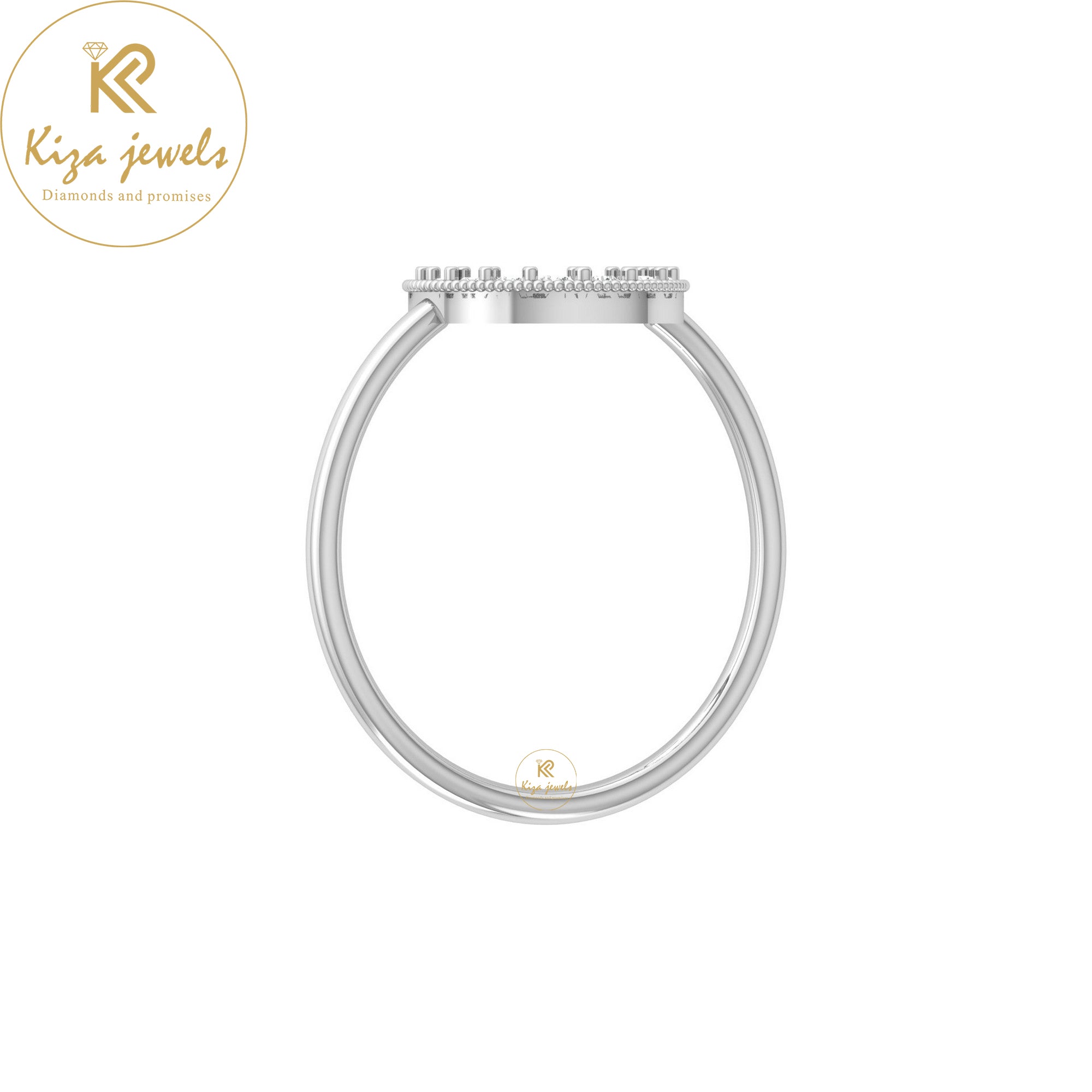 0.07 TDW Round Cut Minimalist Diamond Ring