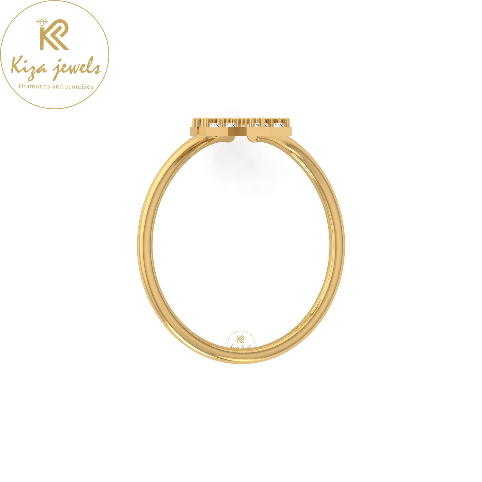 0.15 TDW Round Cut Minimalist Diamond Ring