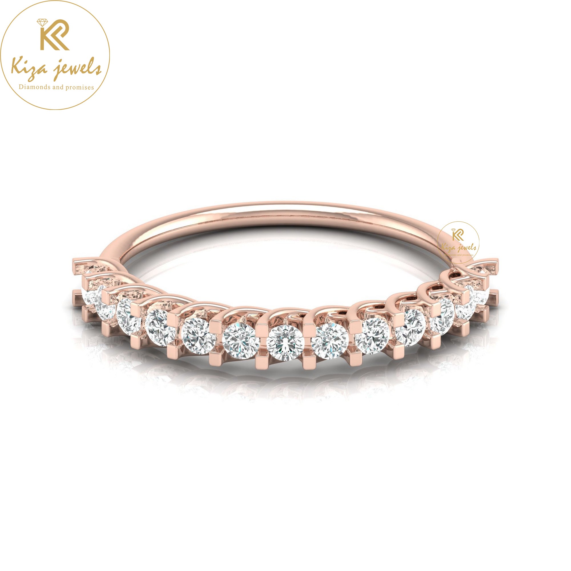 0.39 TDW Round Cut Minimalist Diamond Ring