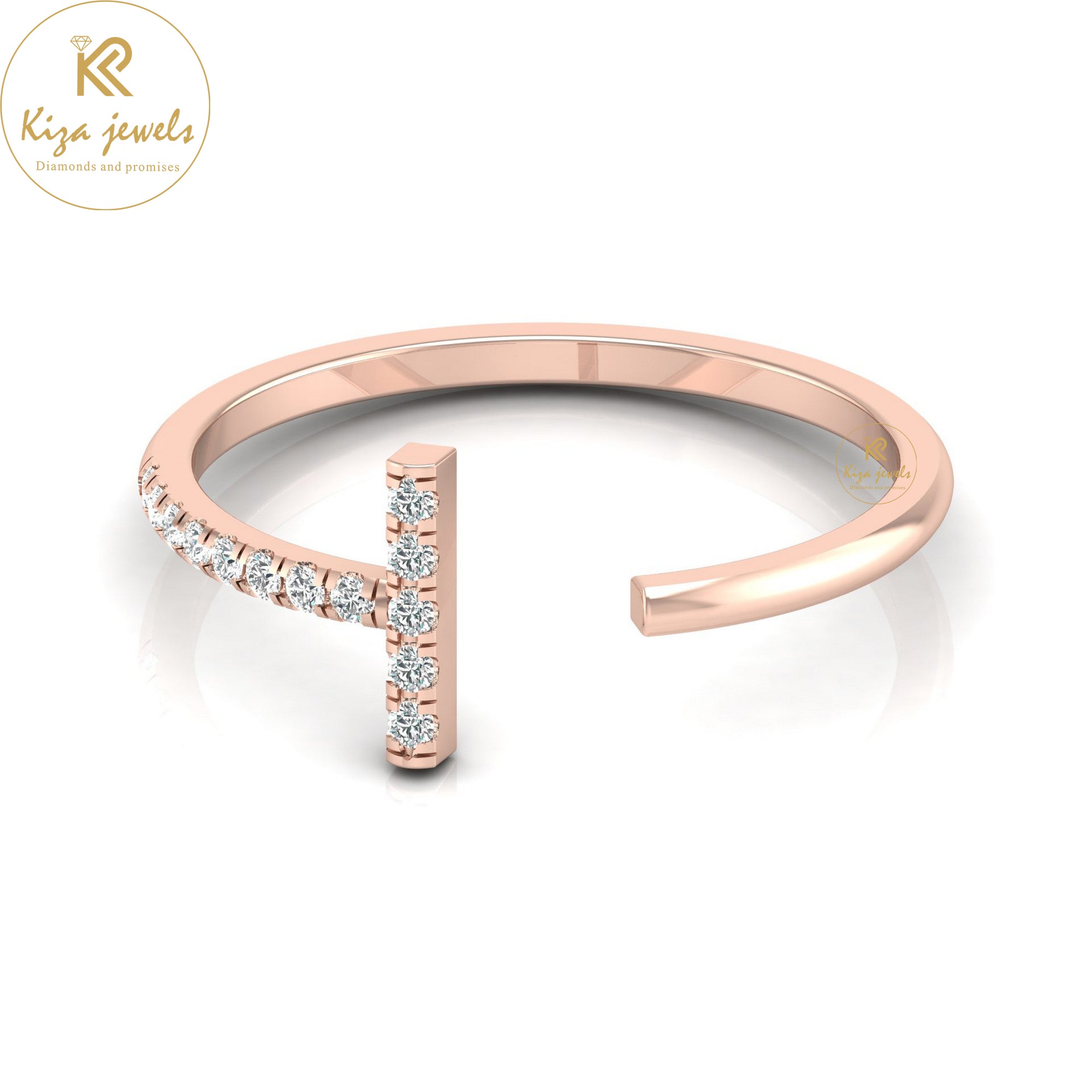 0.08 TDW Round Cut Minimalist Diamond Ring