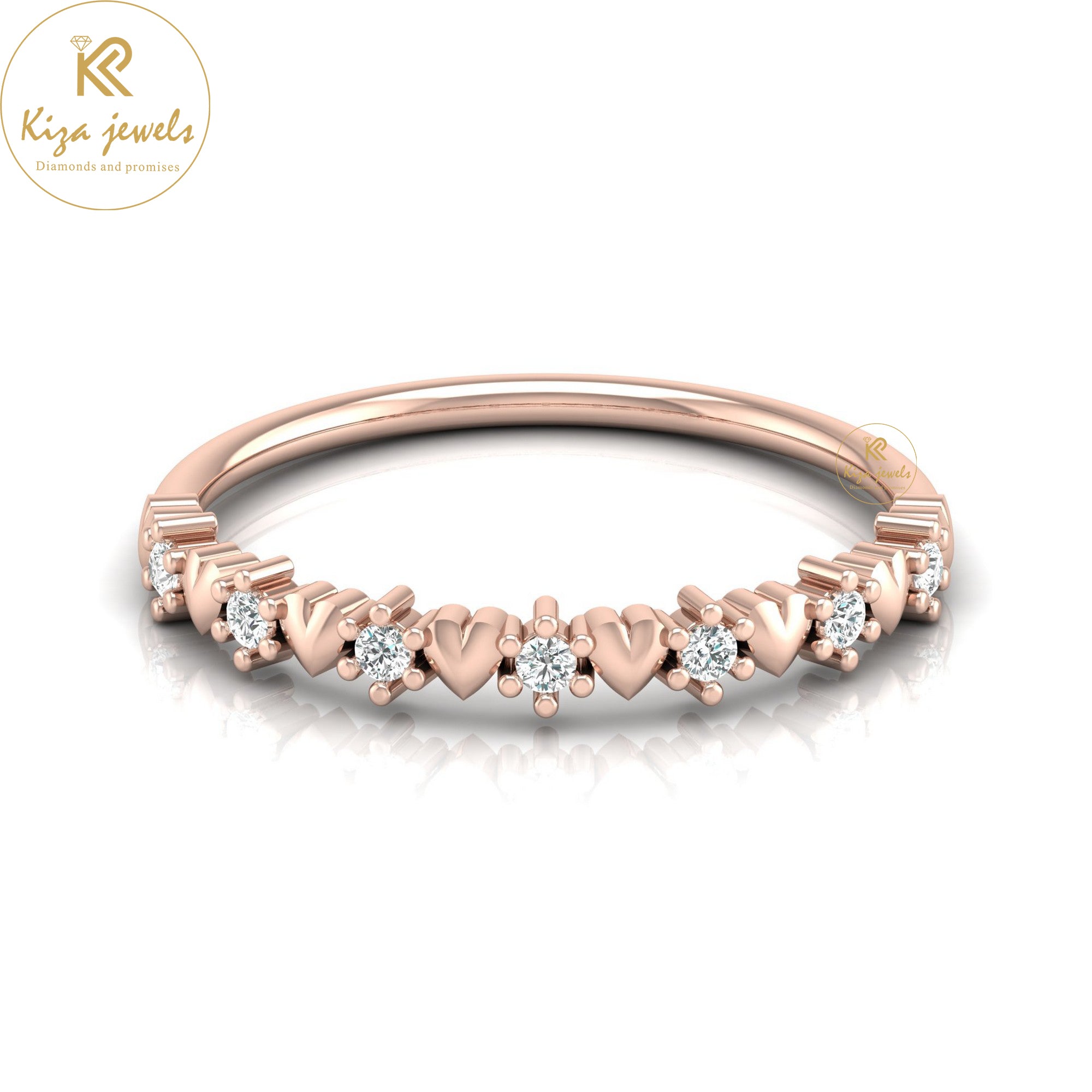 0.09 TDW Round Cut Minimalist Diamond Ring