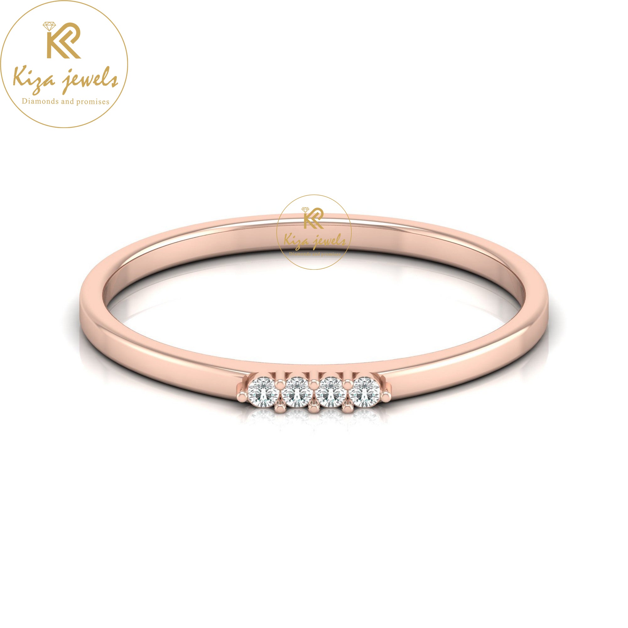 0.033 TDW Round Cut Minimalist Diamond Ring