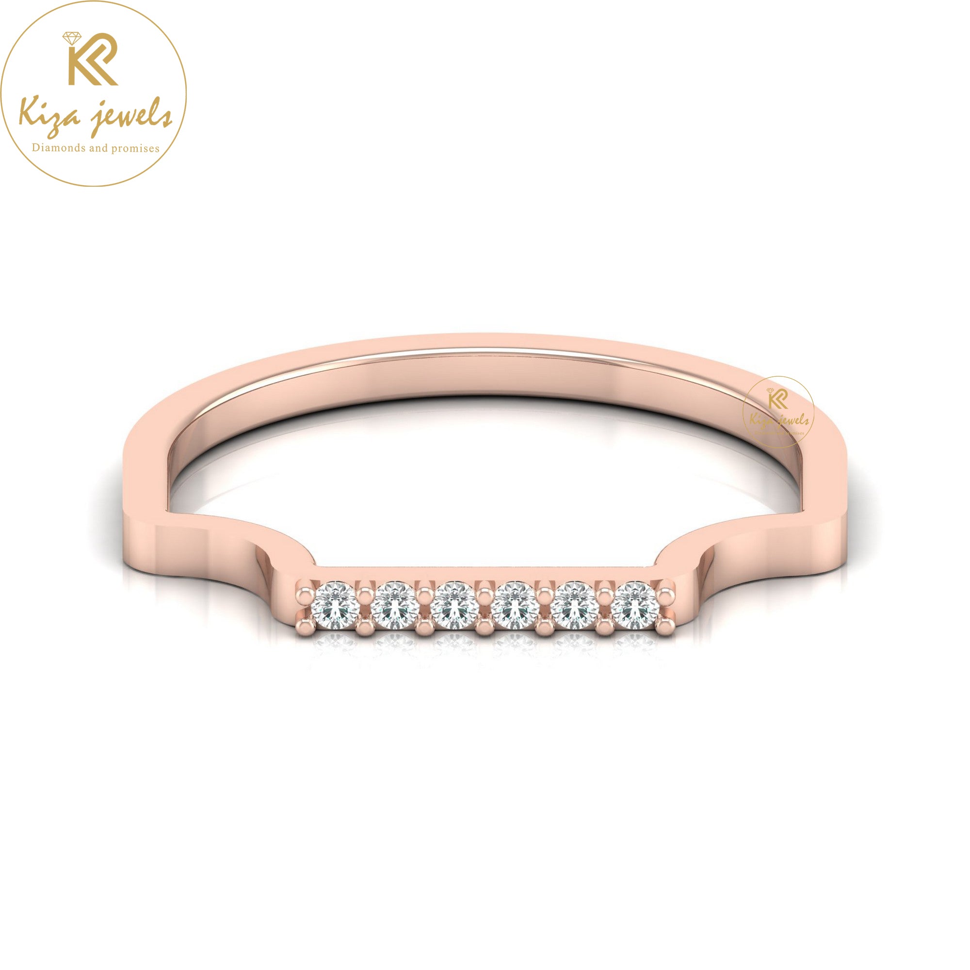 0.06 TDW Round Cut Minimalist Diamond Ring