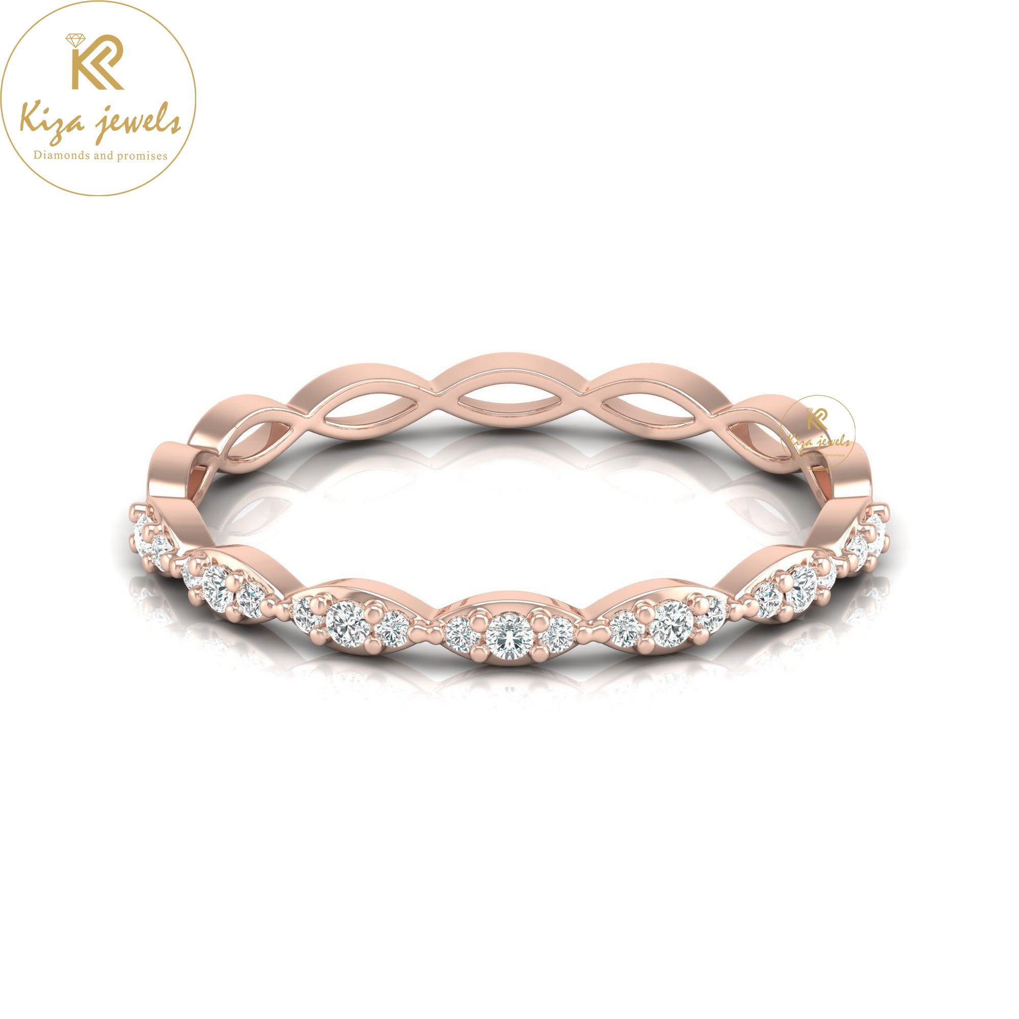 0.11 TDW Round Cut Minimalist Diamond Ring