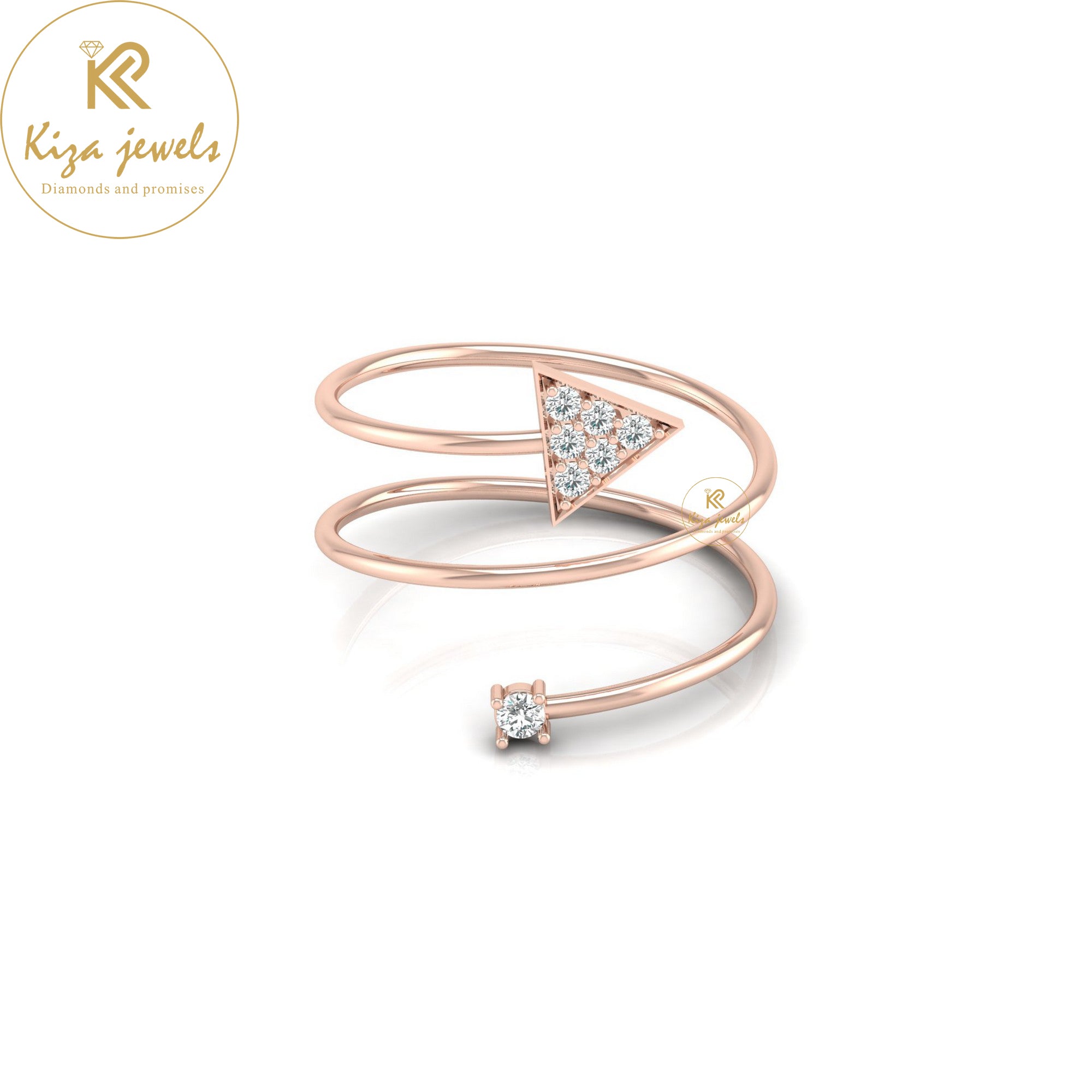 0.11 TDW Round Cut Minimalist Diamond Ring