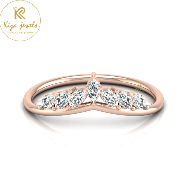 0.25 TDW Marquise Cut Minimalist Diamond Ring