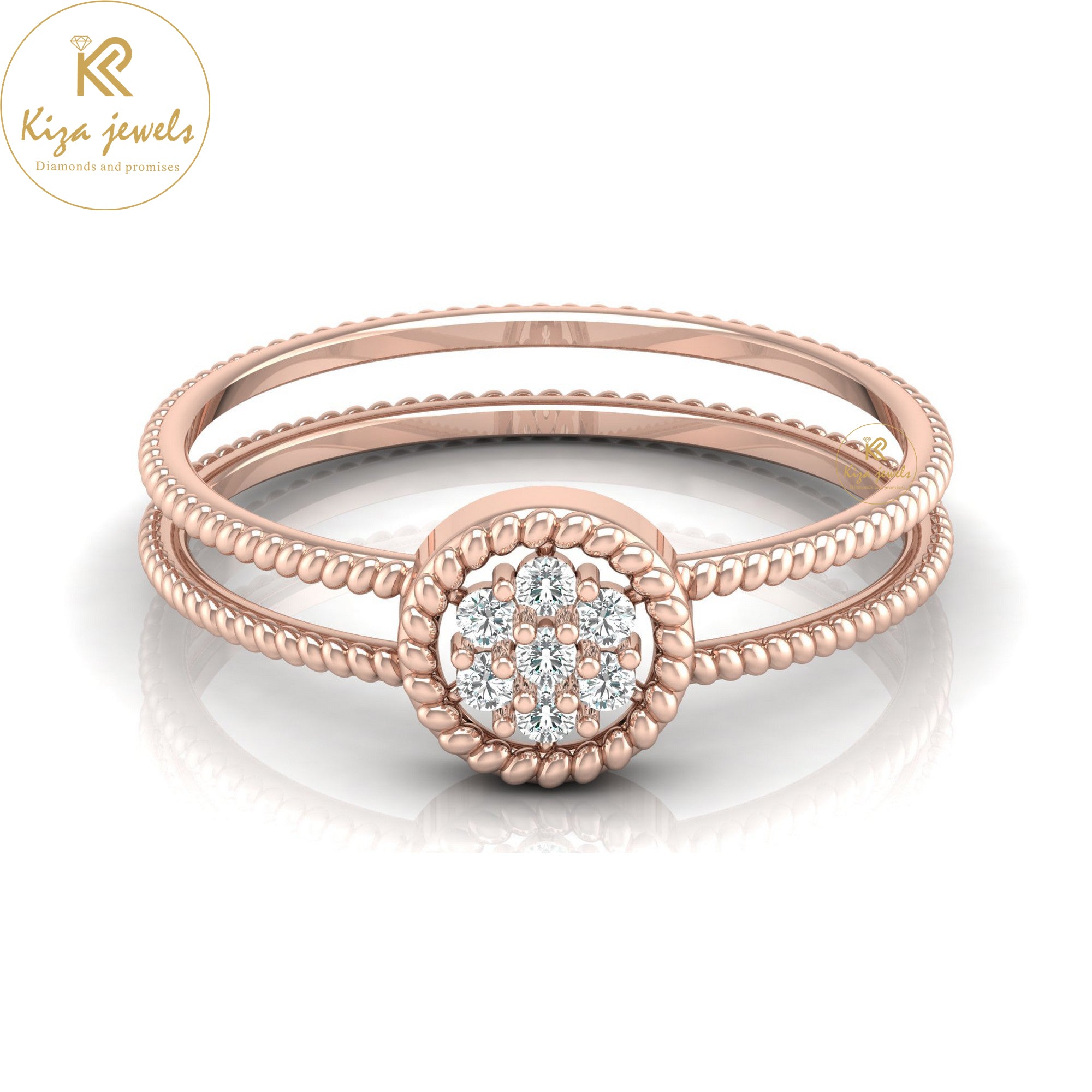 0.09 TDW Round Cut Minimalist Diamond Ring