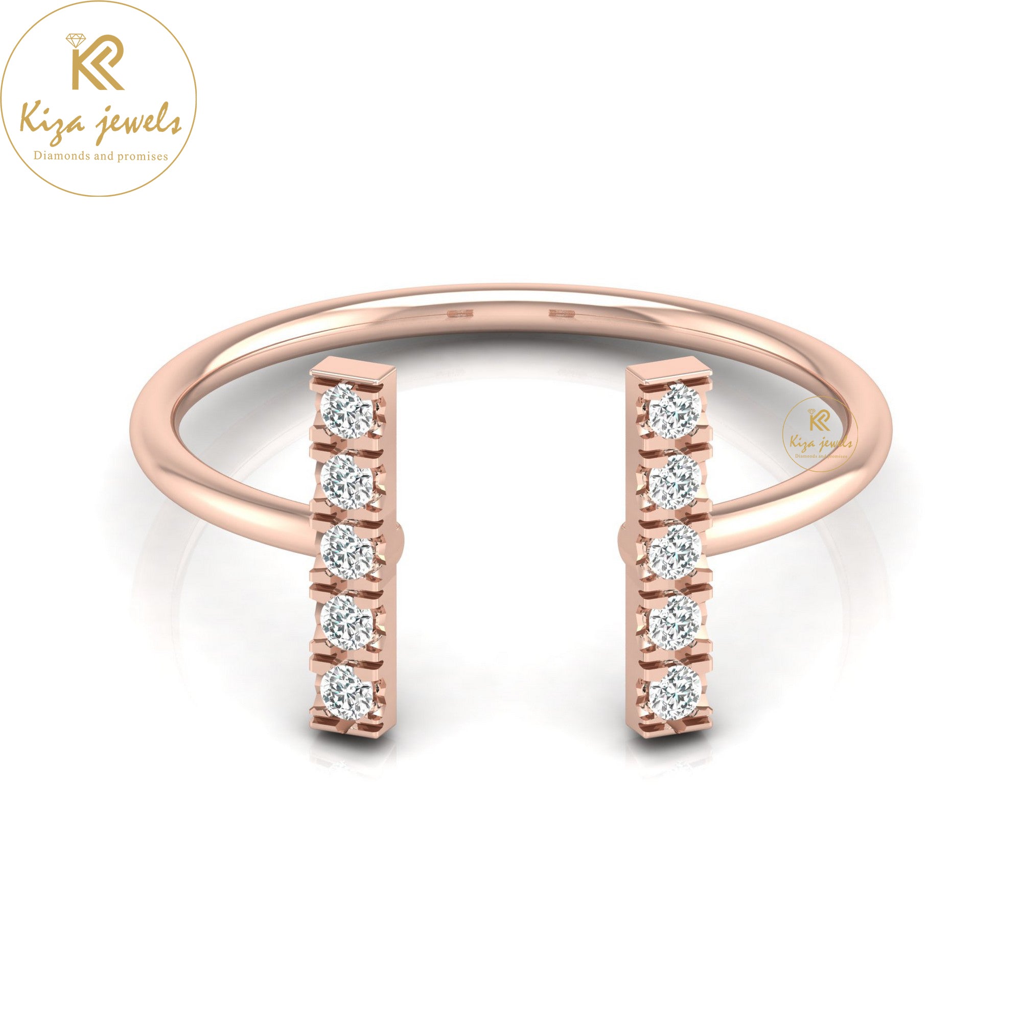 0.13 TDW Round Cut Minimalist Diamond Ring