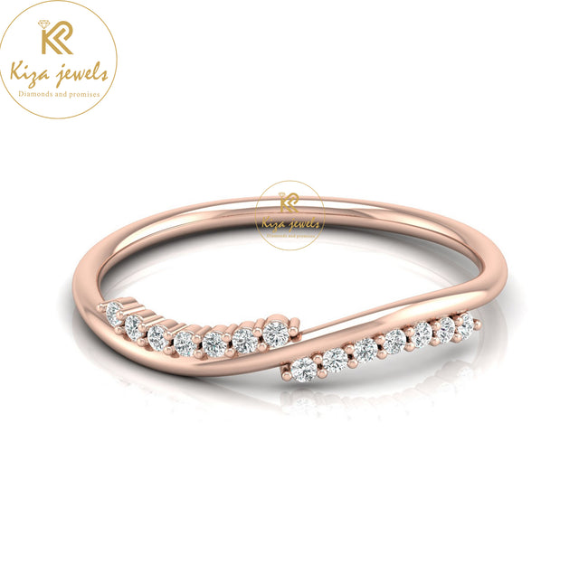 0.09 TDW Round Cut Minimalist Diamond Ring