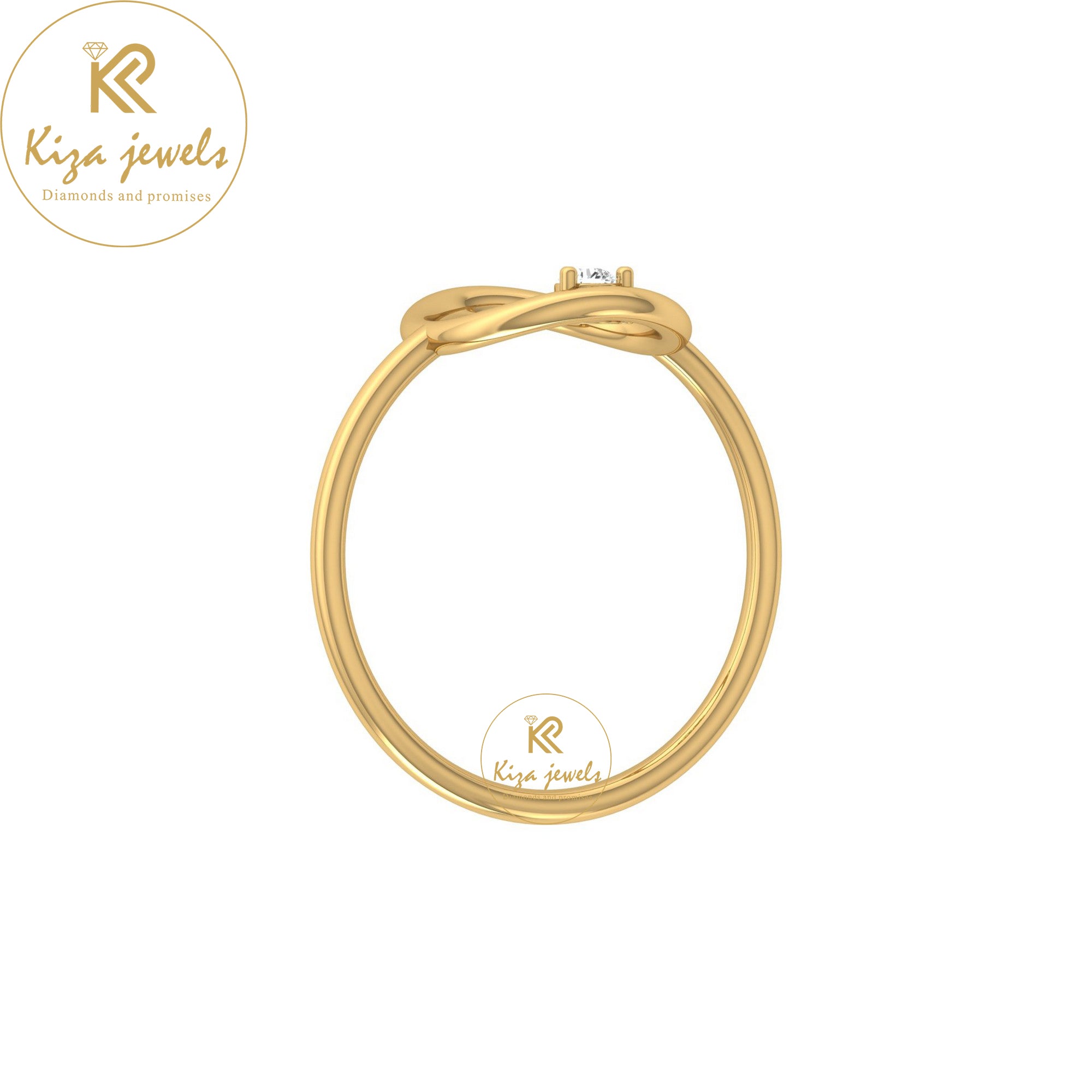 0.04 TDW Round Cut Minimalist Diamond Ring