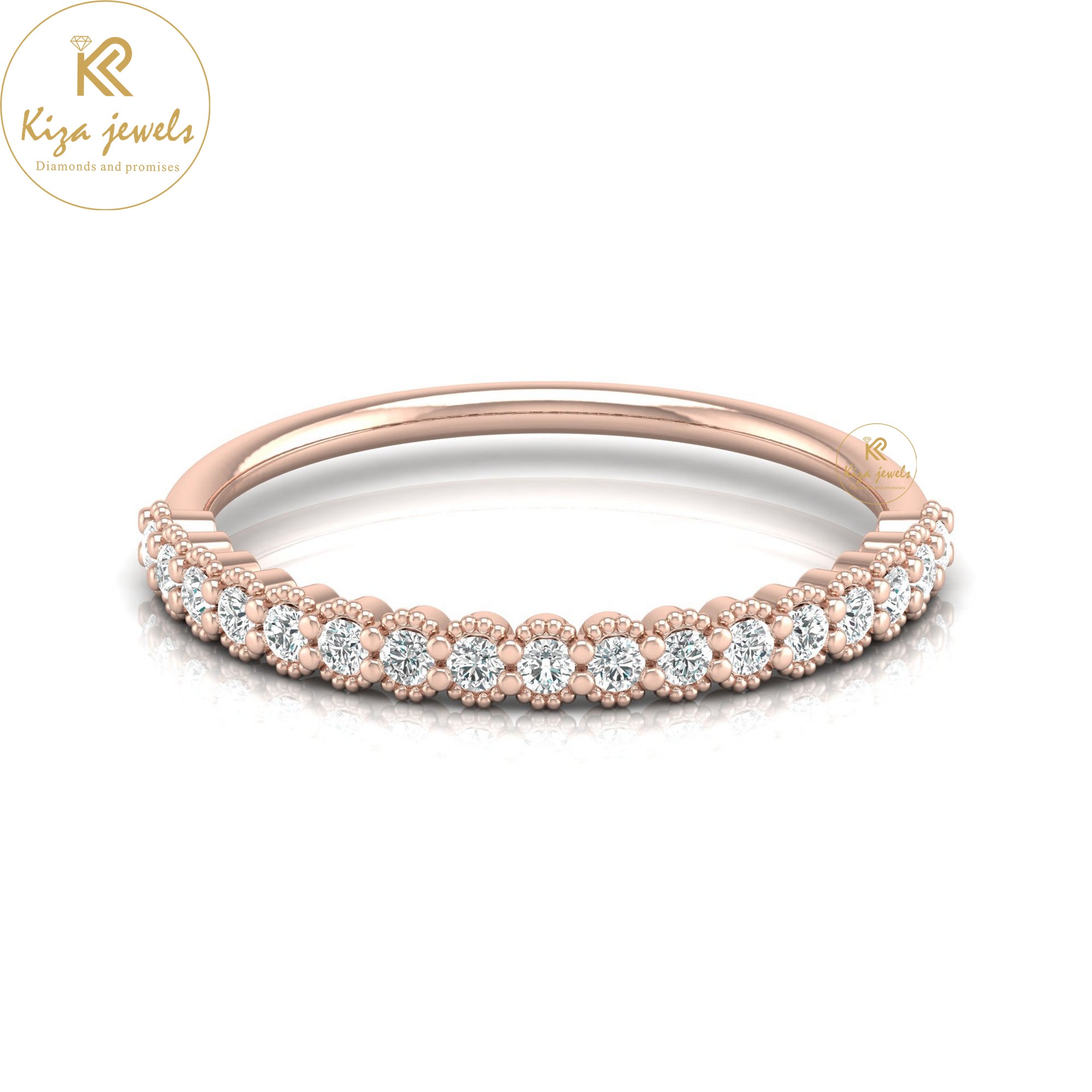 0.19 TDW Round Cut Minimalist Diamond Ring
