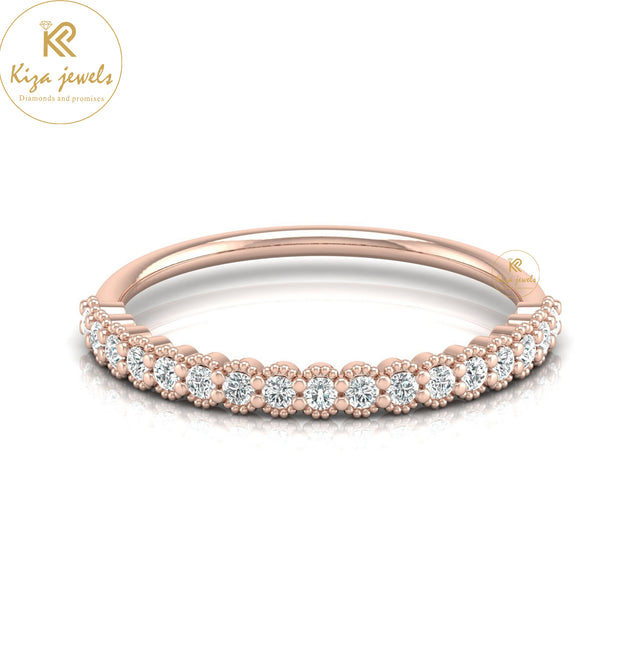 0.19 TDW Round Cut Minimalist Diamond Ring