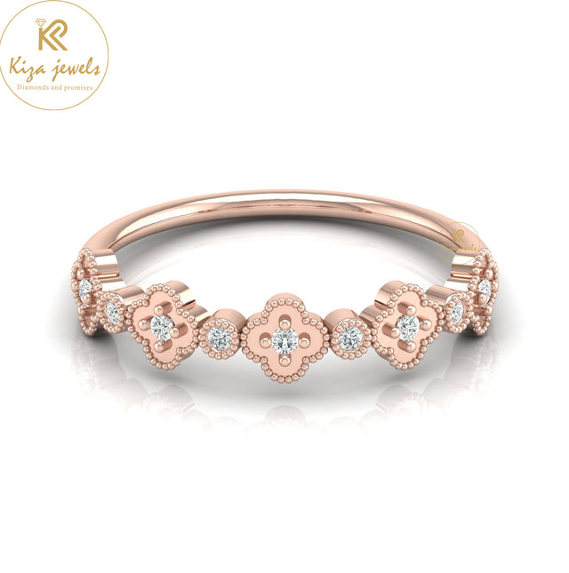 0.07 TDW Round Cut Minimalist Diamond Ring