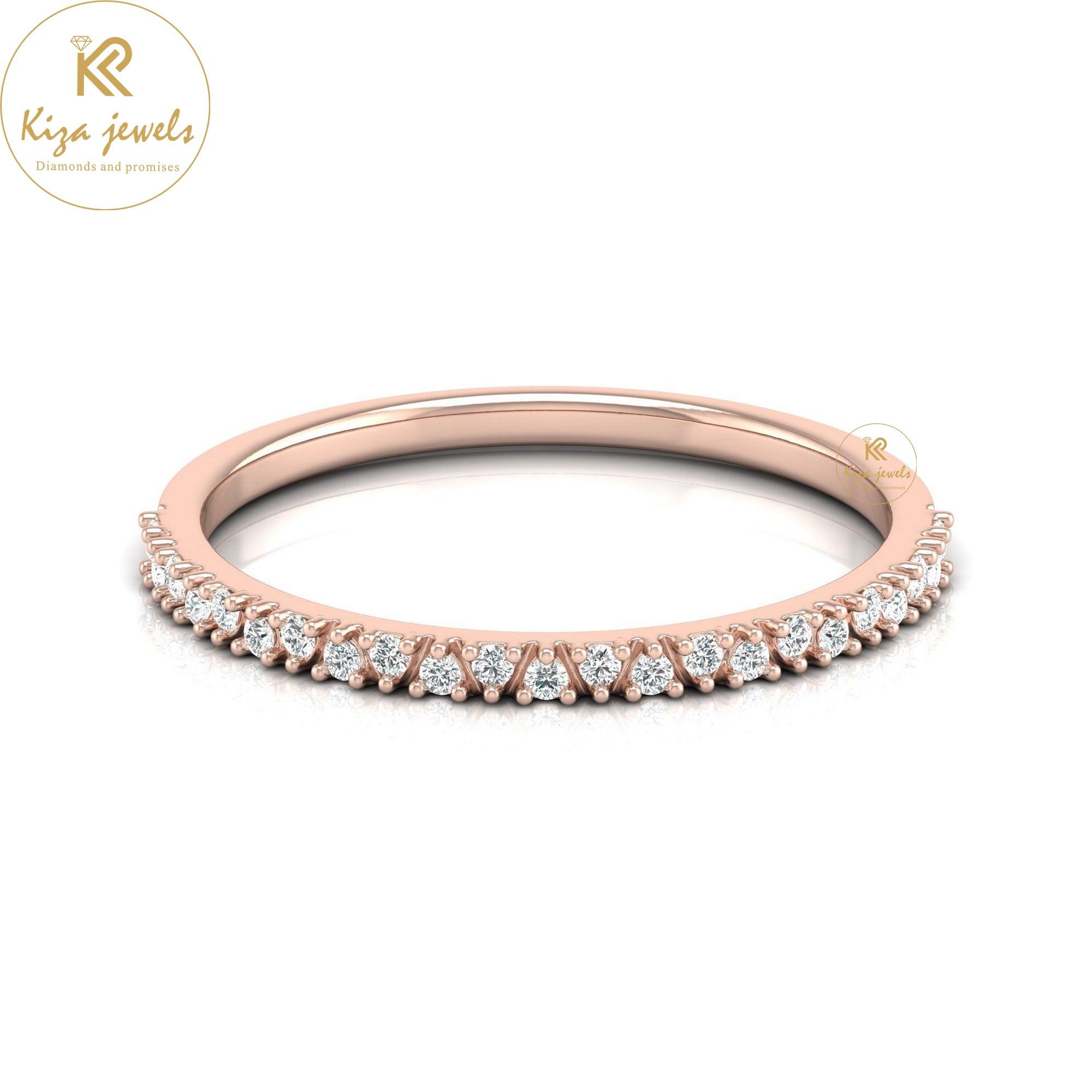 0.11 TDW Round Cut Minimalist Diamond Ring